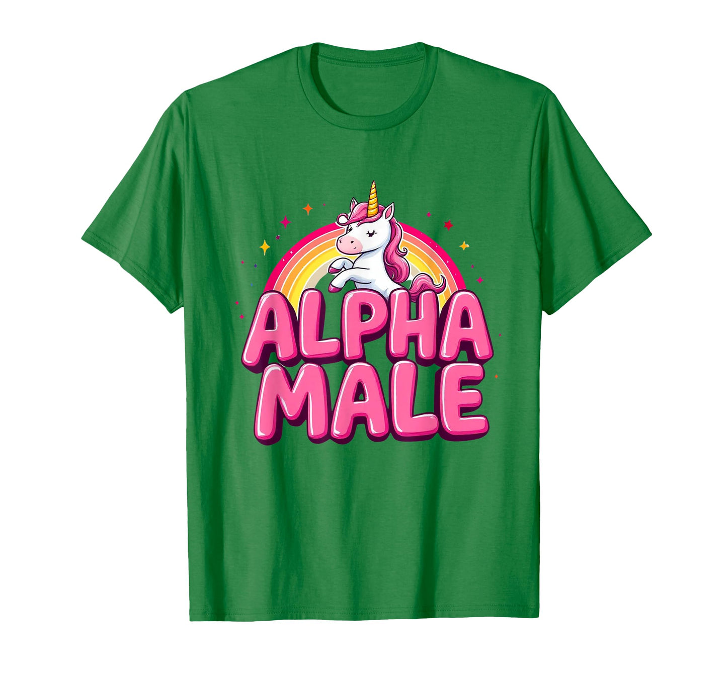 Cute Alpha Male Unicorn Funny Sarcastic Humor Ironic Men T-Shirt