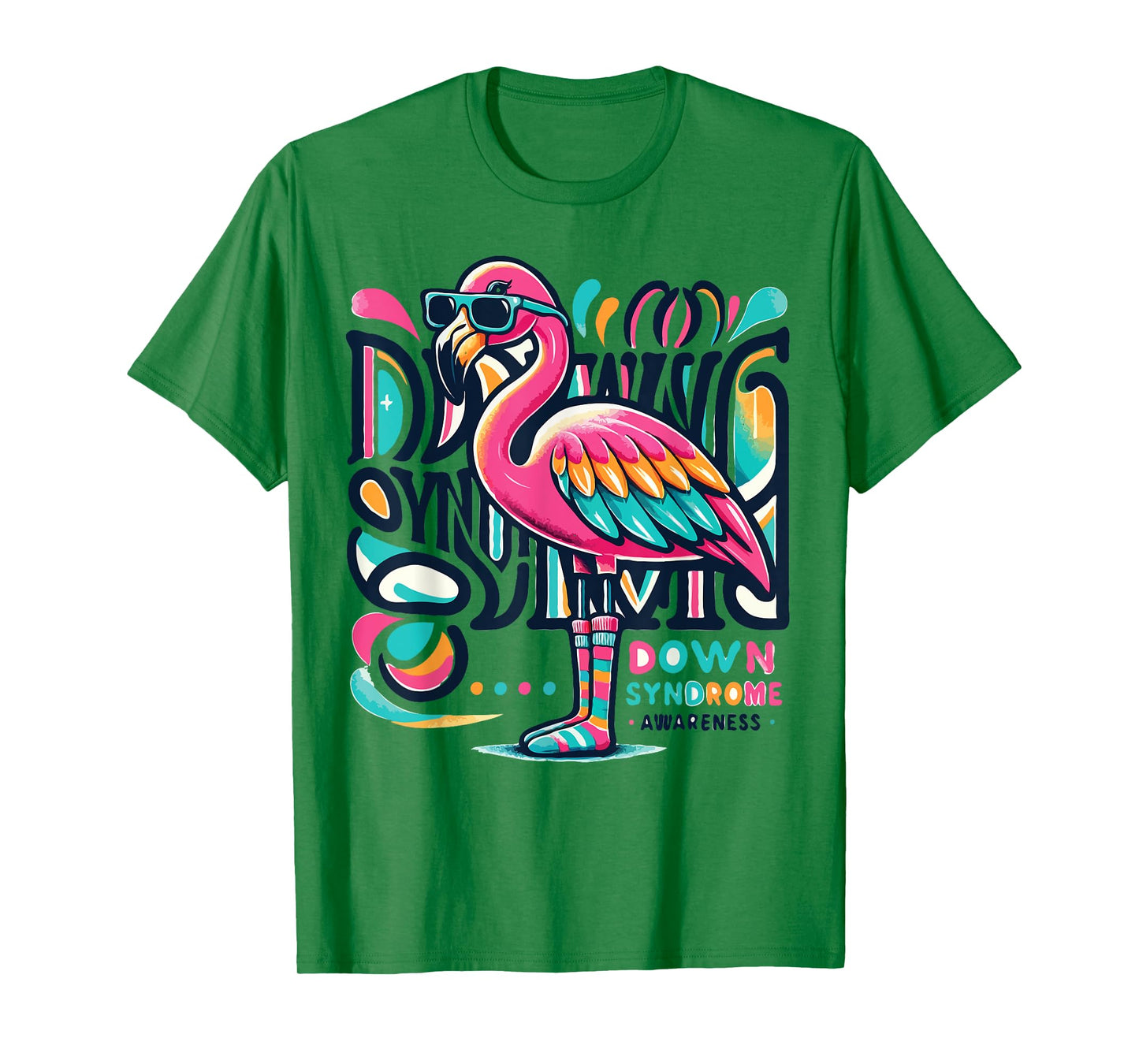 Flamingo Down Syndrome Awareness Adult Health Women Kids T-Shirt