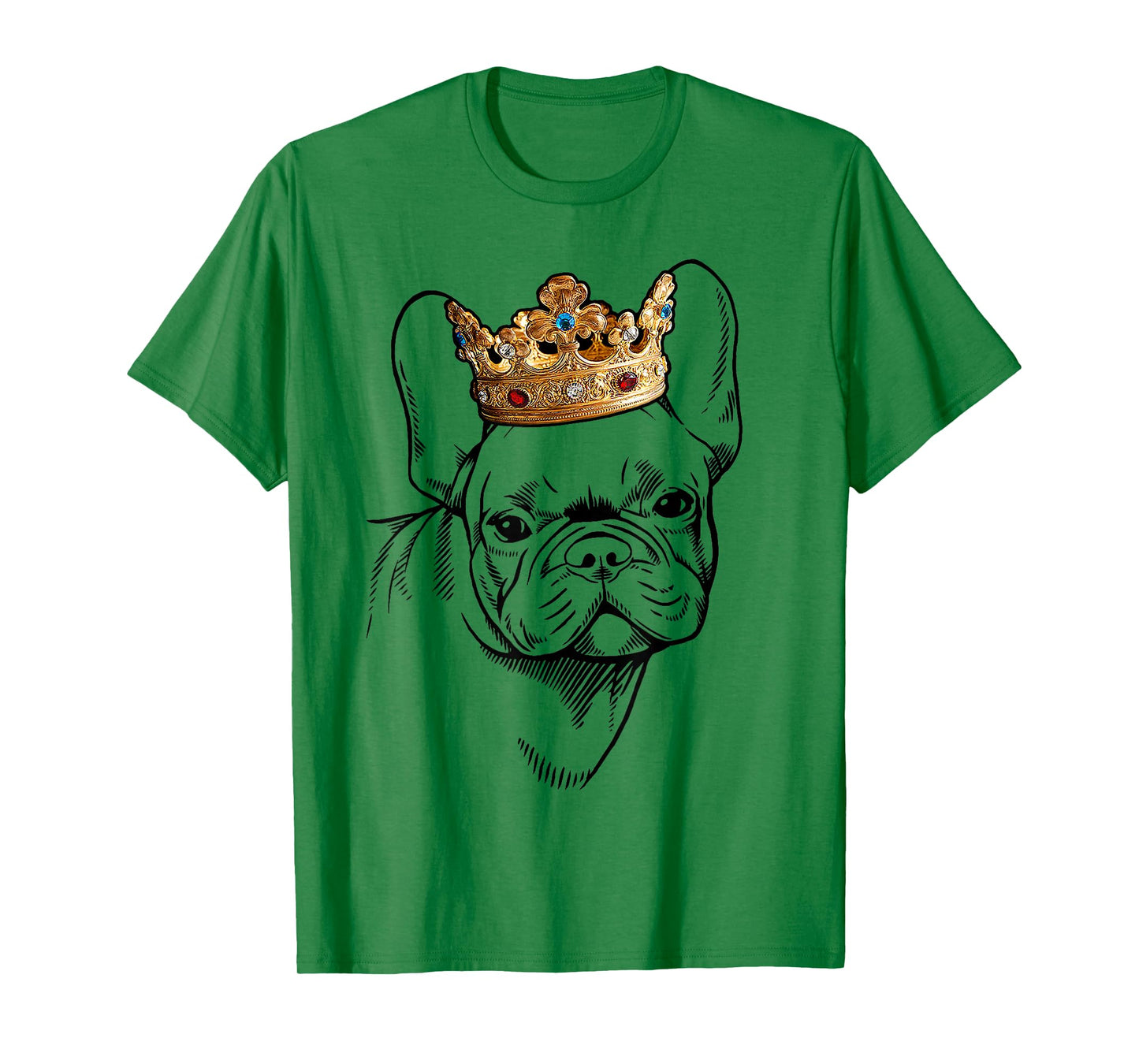 French Bulldog Wearing Crown T-Shirt for Men Women Kids