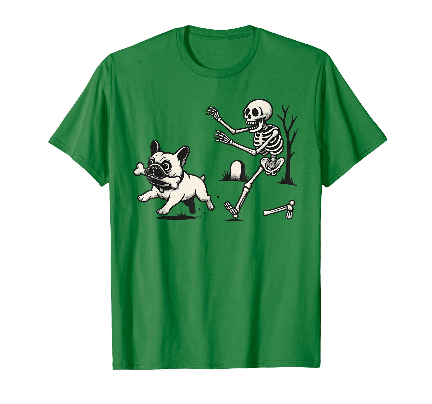 Halloween French Bulldog Skeleton Spooky Humor Funny Dog T-Shirt