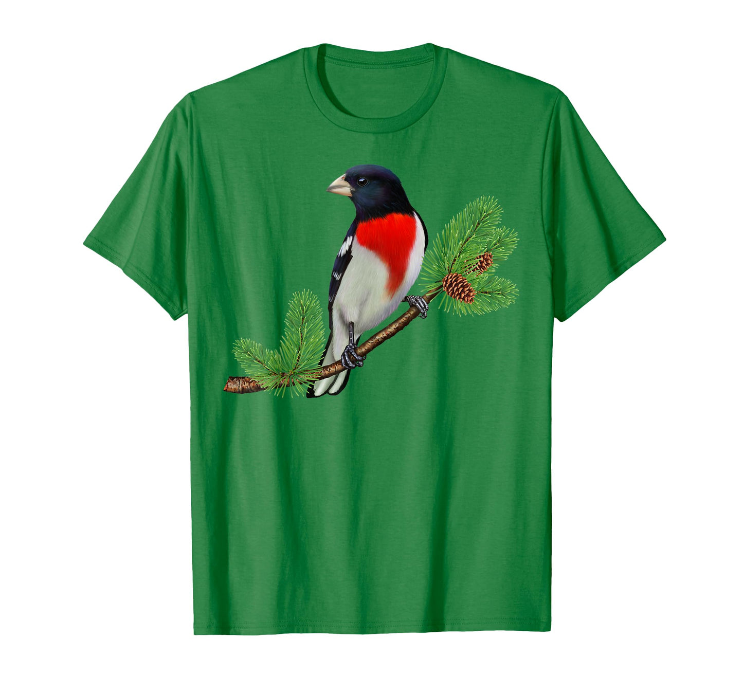 Rose-Breasted Grosbeak On Branch Birder & Bird Lover Gift T-Shirt