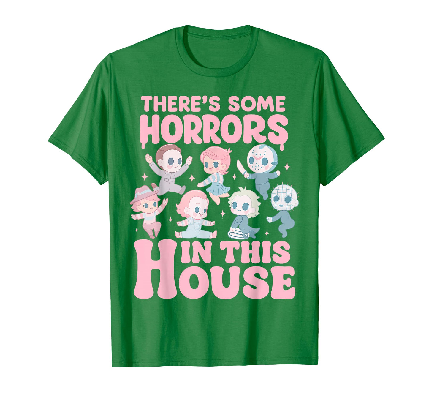There's Some Horrors in This House Funny Horror Characters T-Shirt