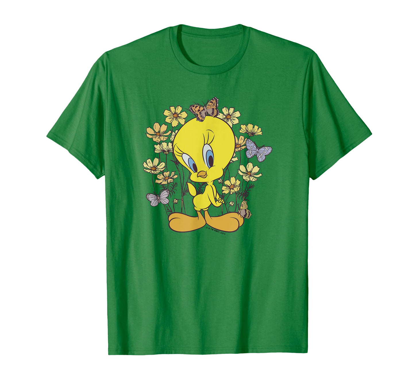 Looney Tunes Tweety And Butterflies Floral T-Shirt