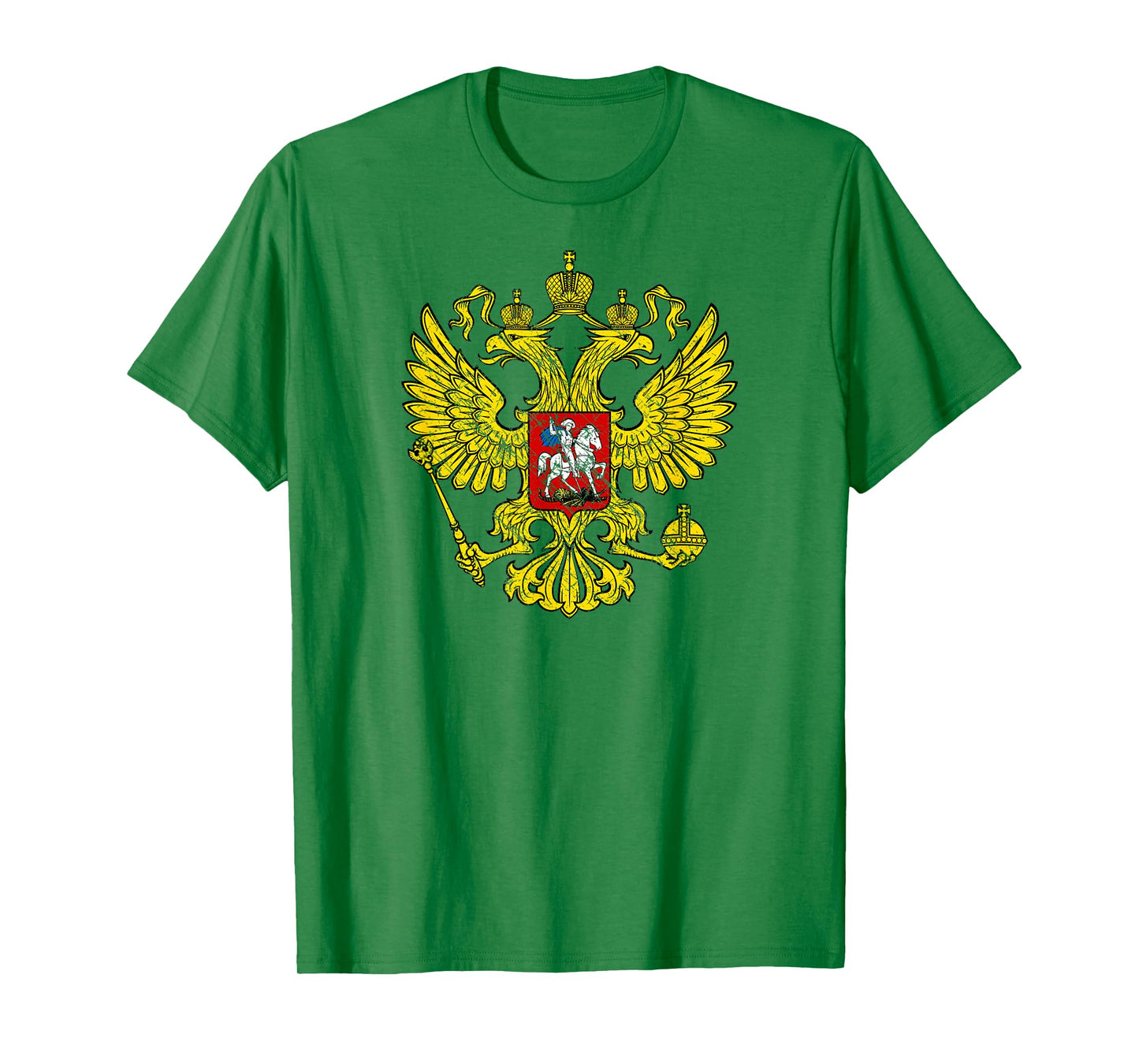 Distressed Russian Coat of Arms Two Headed Eagle St George