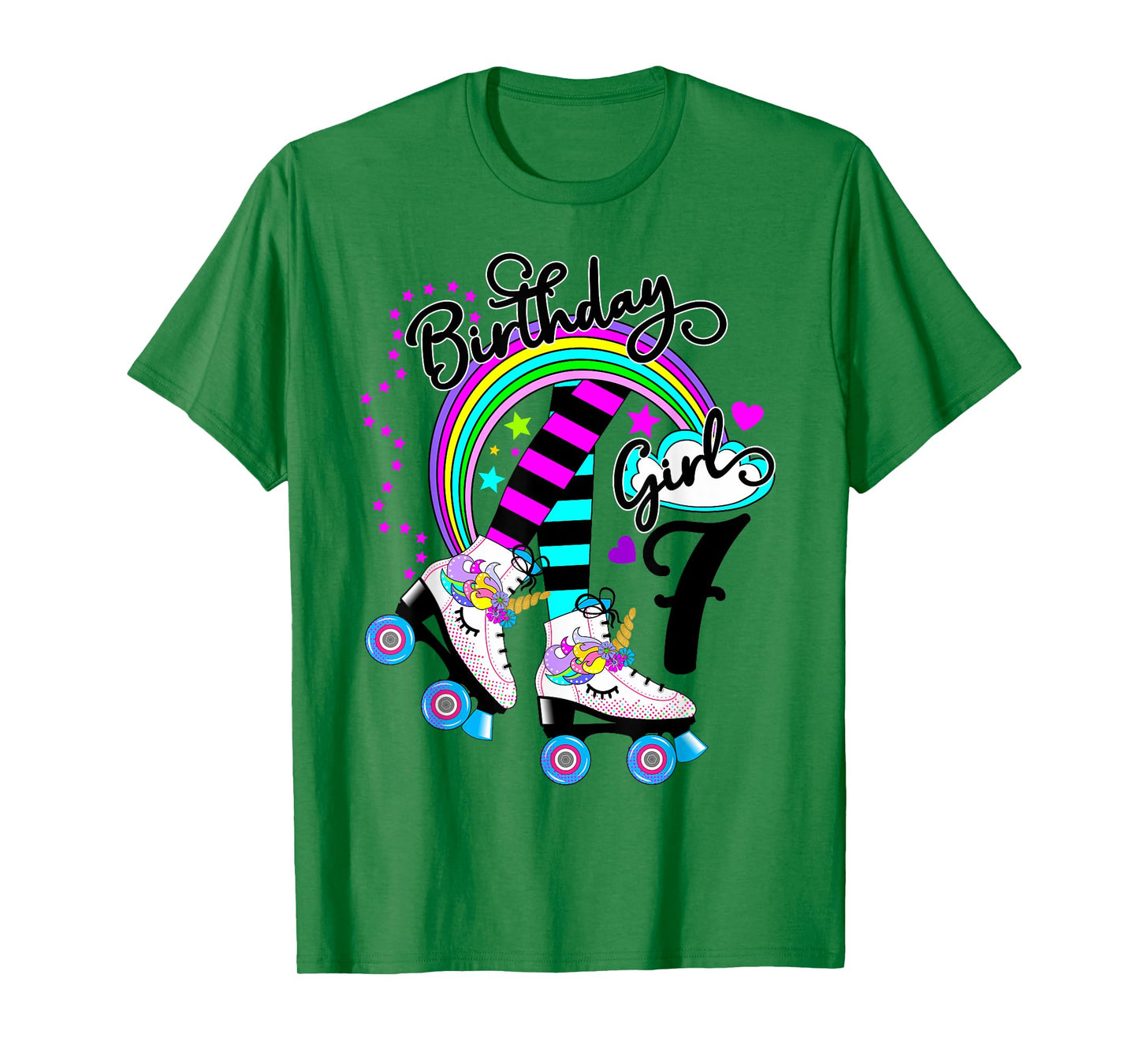 7th Unicorn Roller Skate Birthday Party for Girls Shirt