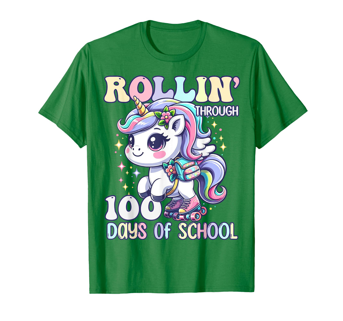 100 Days of School Girls Teacher 100th Day Unicorn Outfit T-Shirt