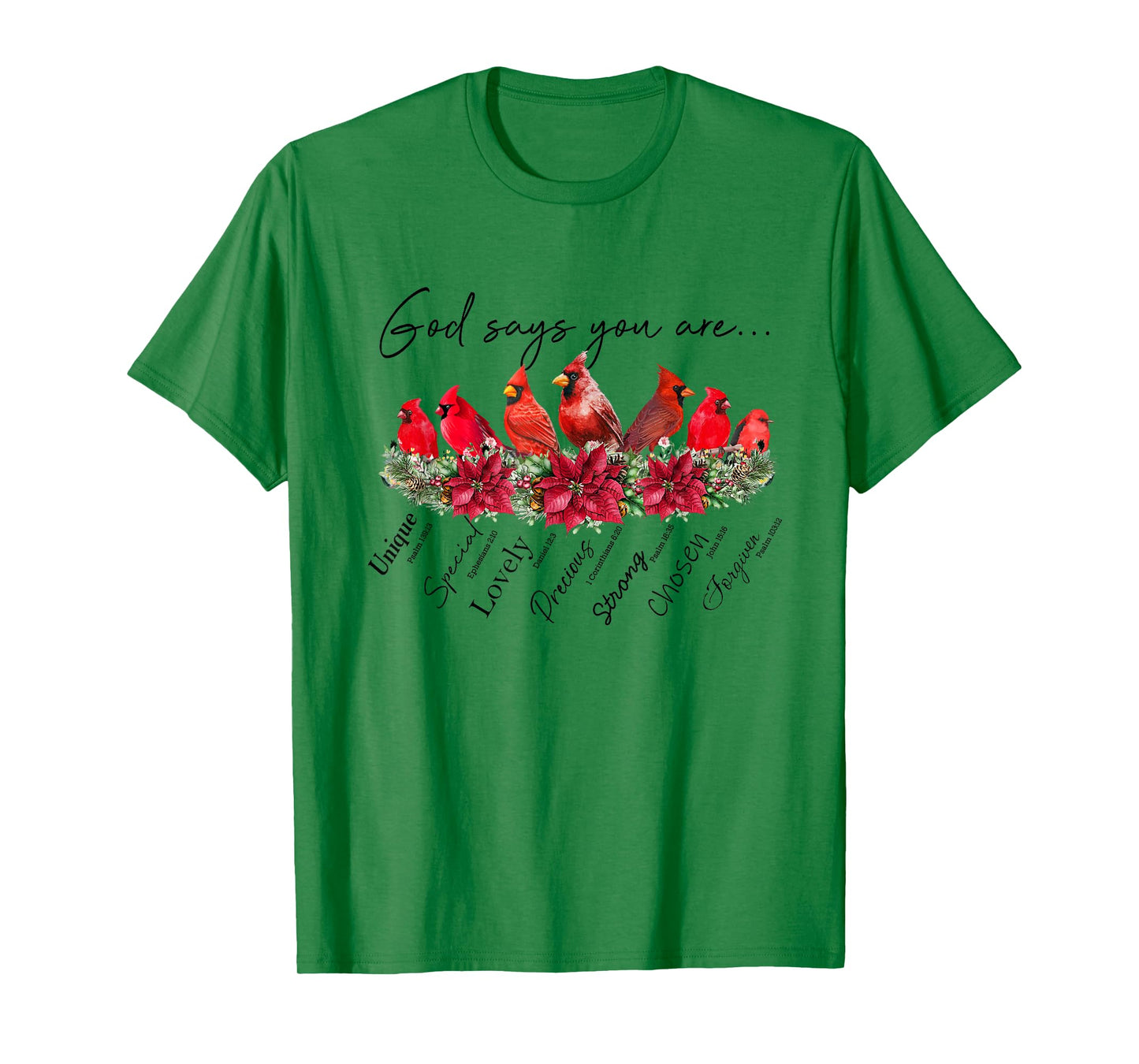 God Says You Are Women Christian Religious Cardinal Bird T-Shirt