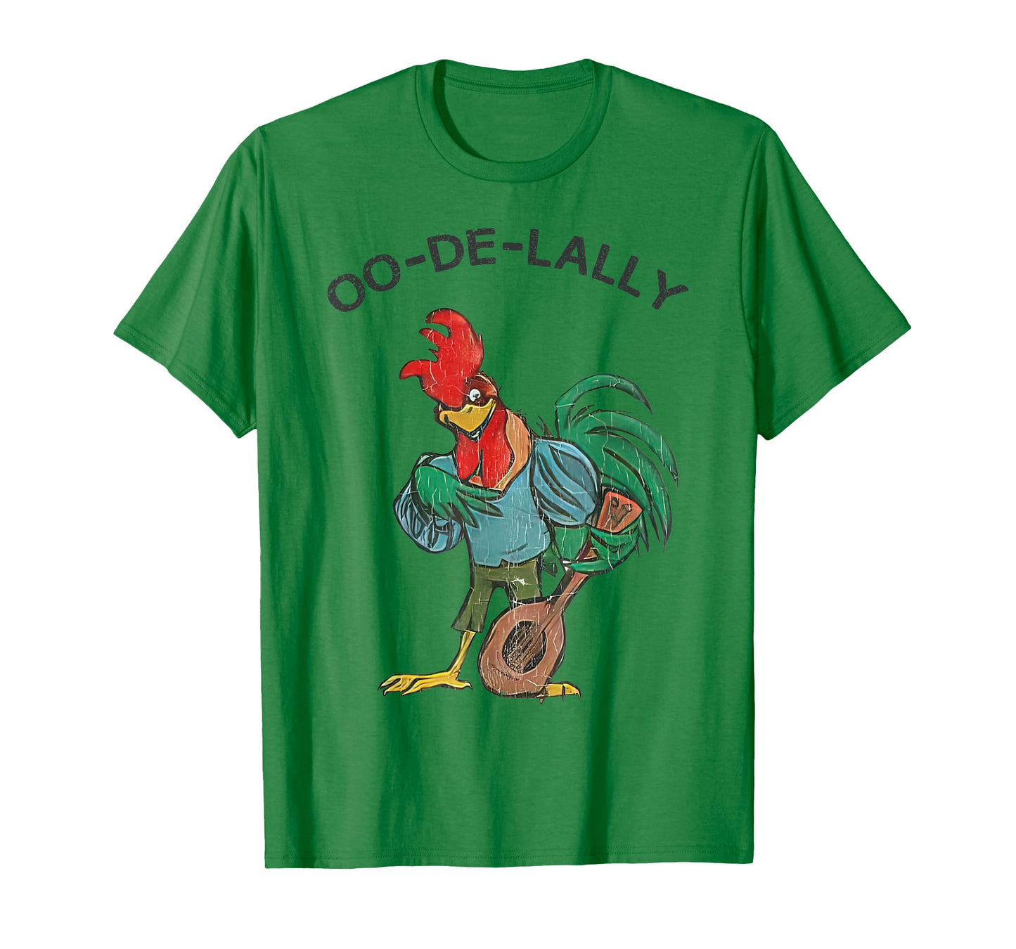 Retro Oo-de-lally Singing Rooster Vintage Guitar Chicken T-Shirt