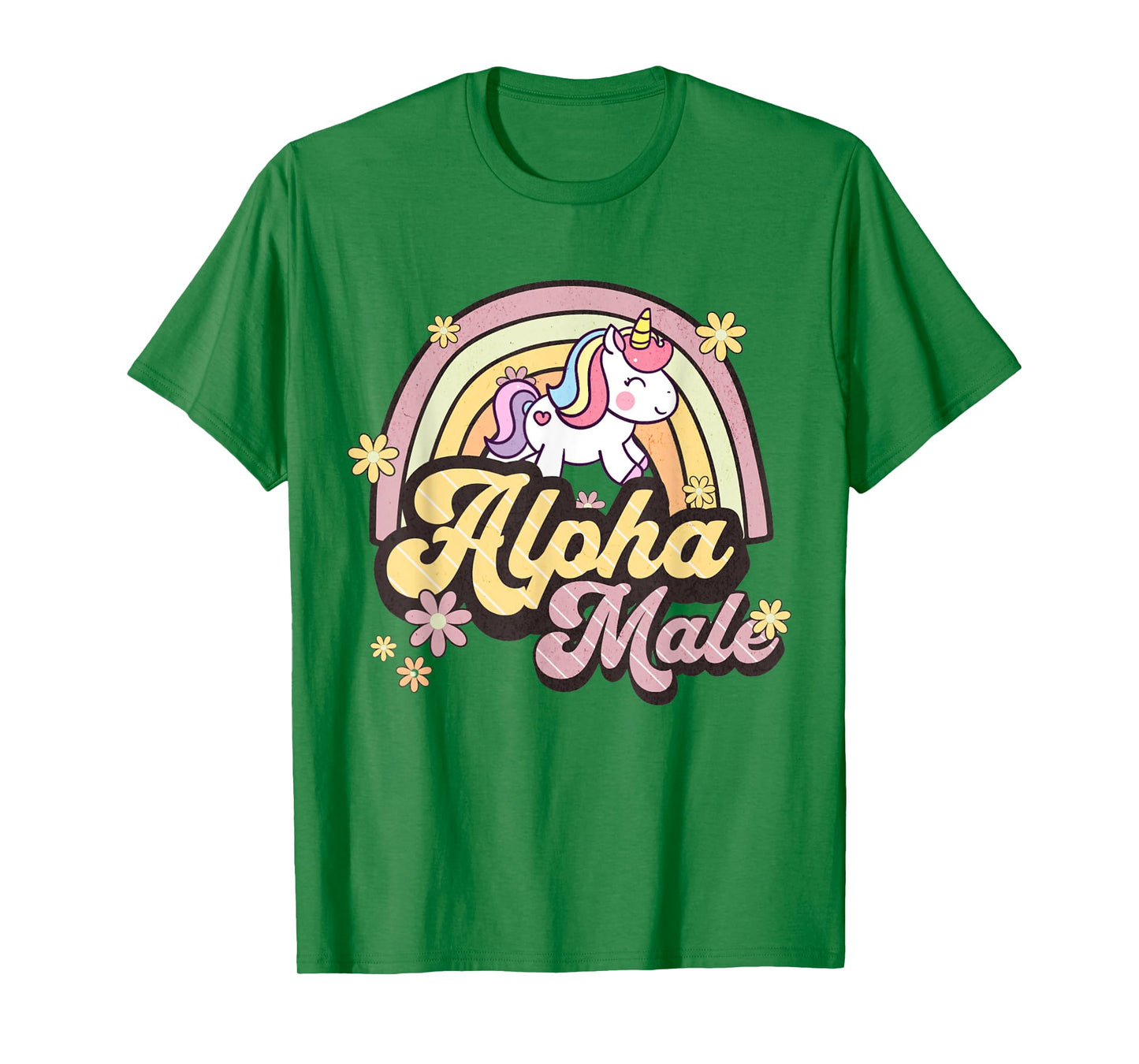 Alpha Male Unicorn Rainbow Sarcastic Ironic Weird Y2K Humor T-Shirt