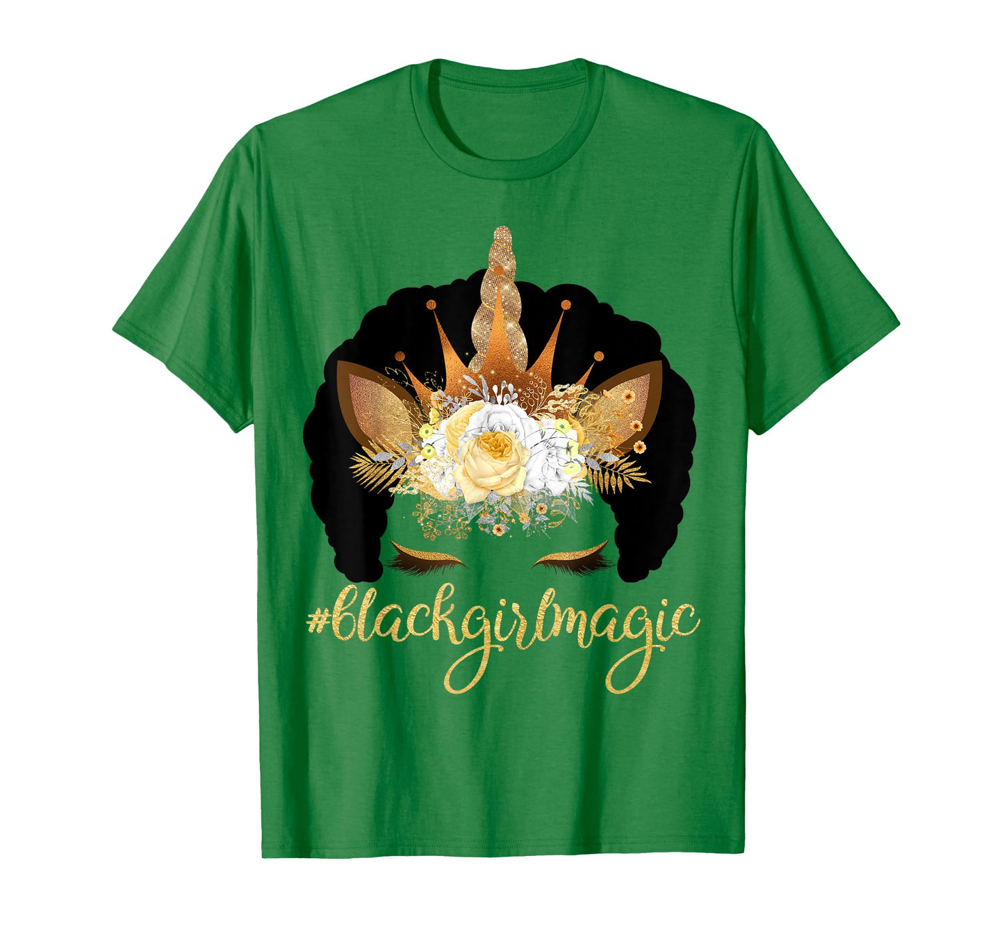 Unicorn Afro Kids Black Girl Magic Birthday Gift T-Shirt