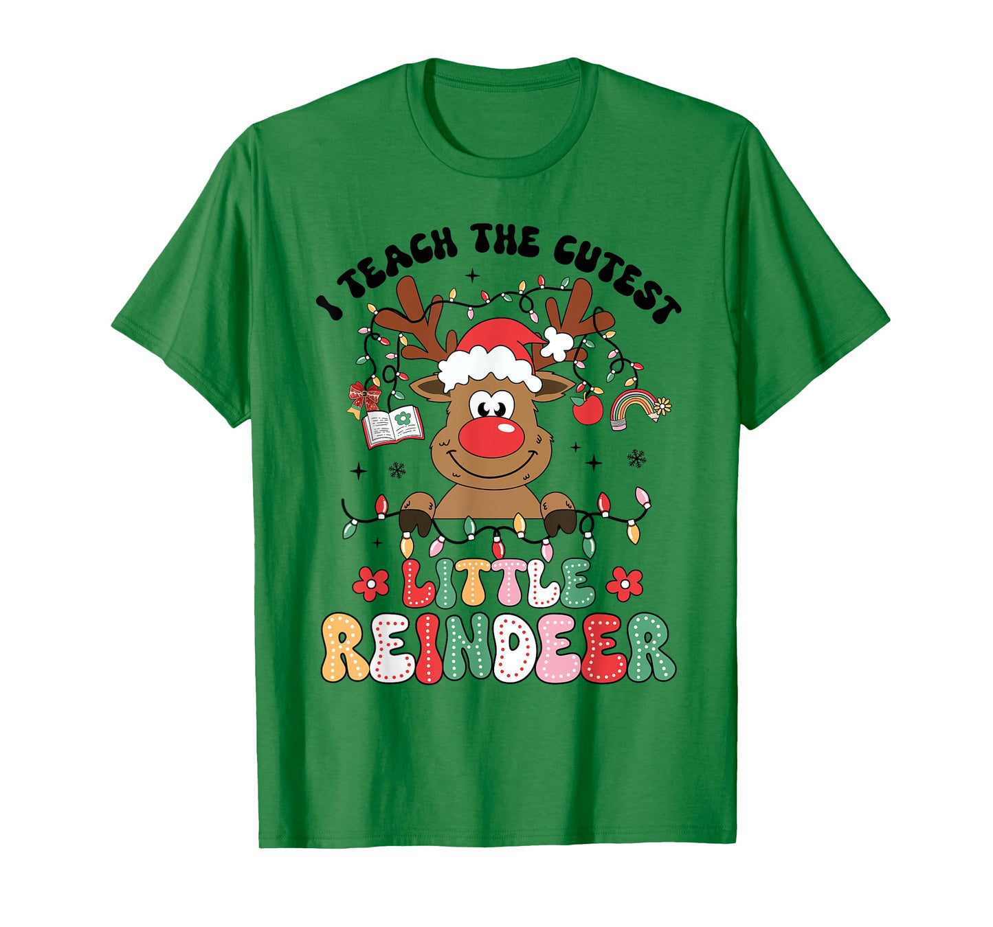 Christmas Teacher I Teach The Cutest Little Reindeer Boy Kid T-Shirt