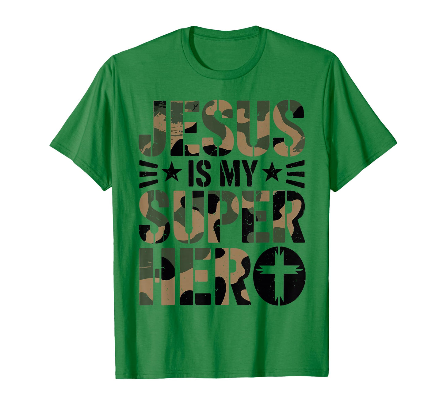Toddler Camo Jesus is My Superhero Christian Camouflage Boys T-Shirt