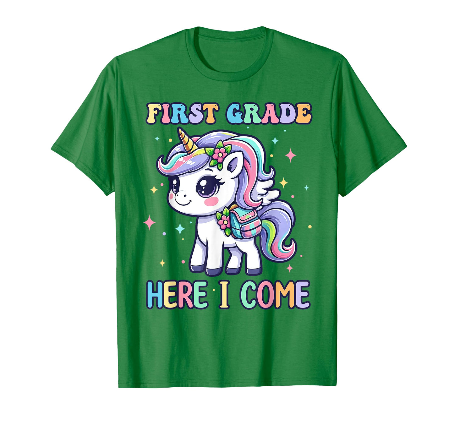 Unicorn First Grade Here I Come Back To School Girls Kids T-Shirt