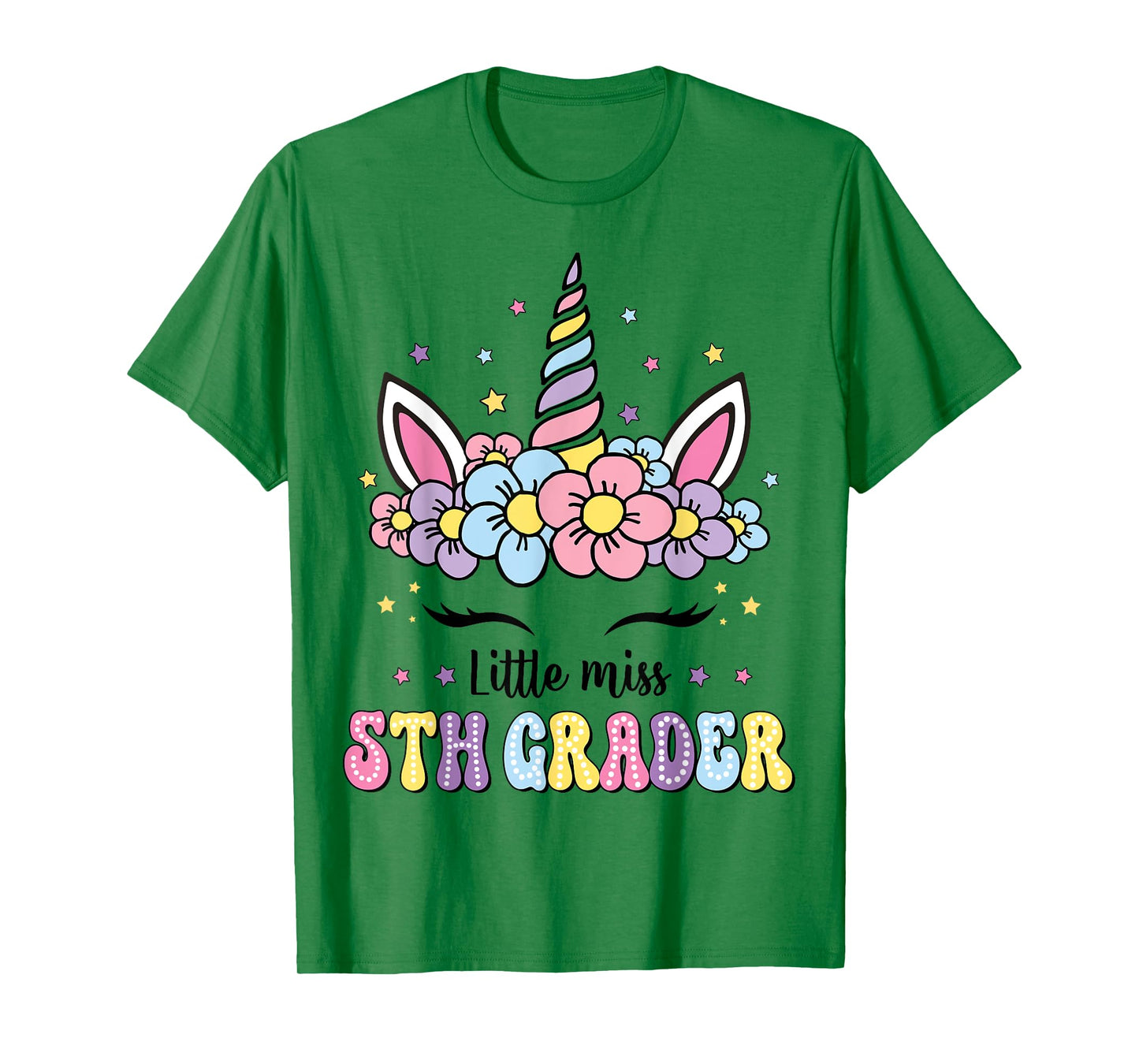 Little Miss 5th Grade Grader Hello First Day Of School Girls T-Shirt