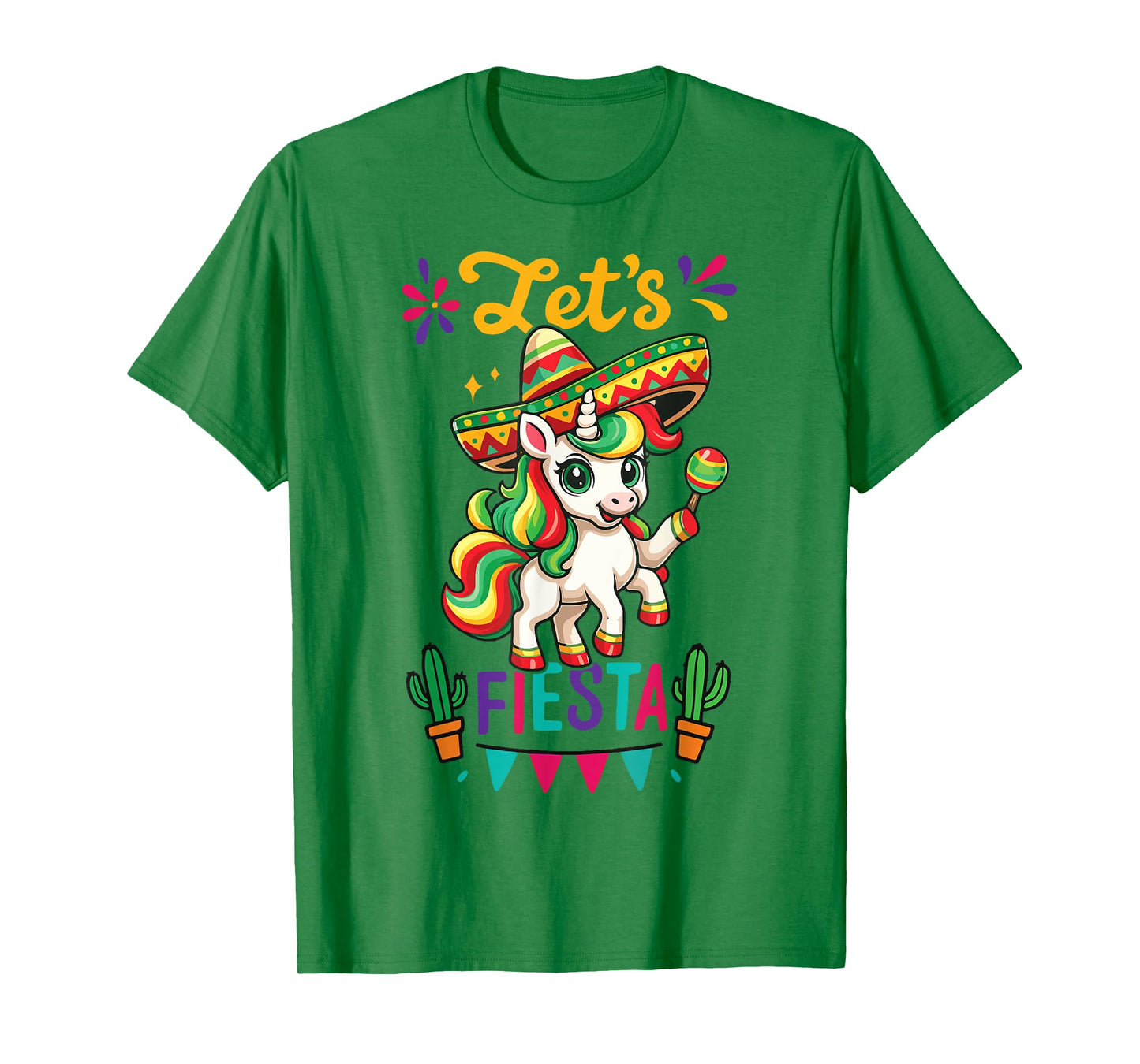 Cute Unicorn Cinco de Mayo Lets Fiesta Mexican Girl Toddler T-Shirt