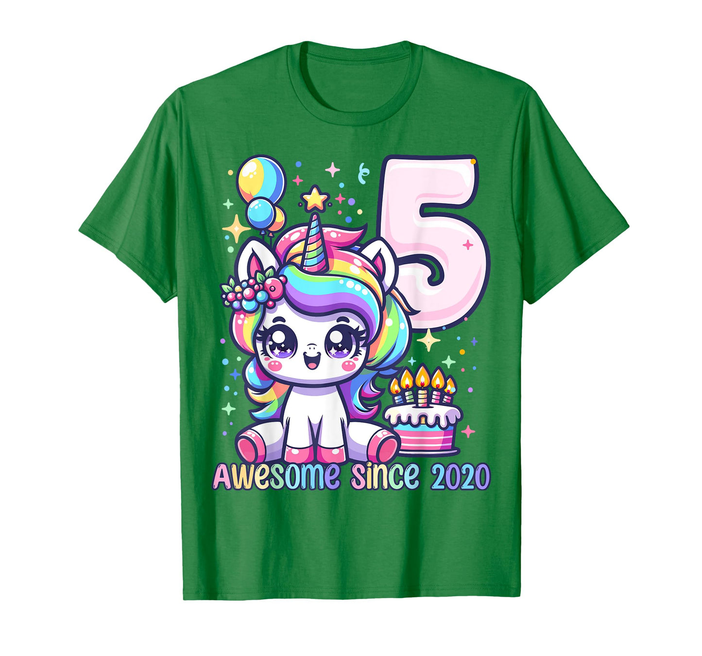 Unicorn 5th Birthday 5 Year Old Unicorn Party Girls Outfit T-Shirt