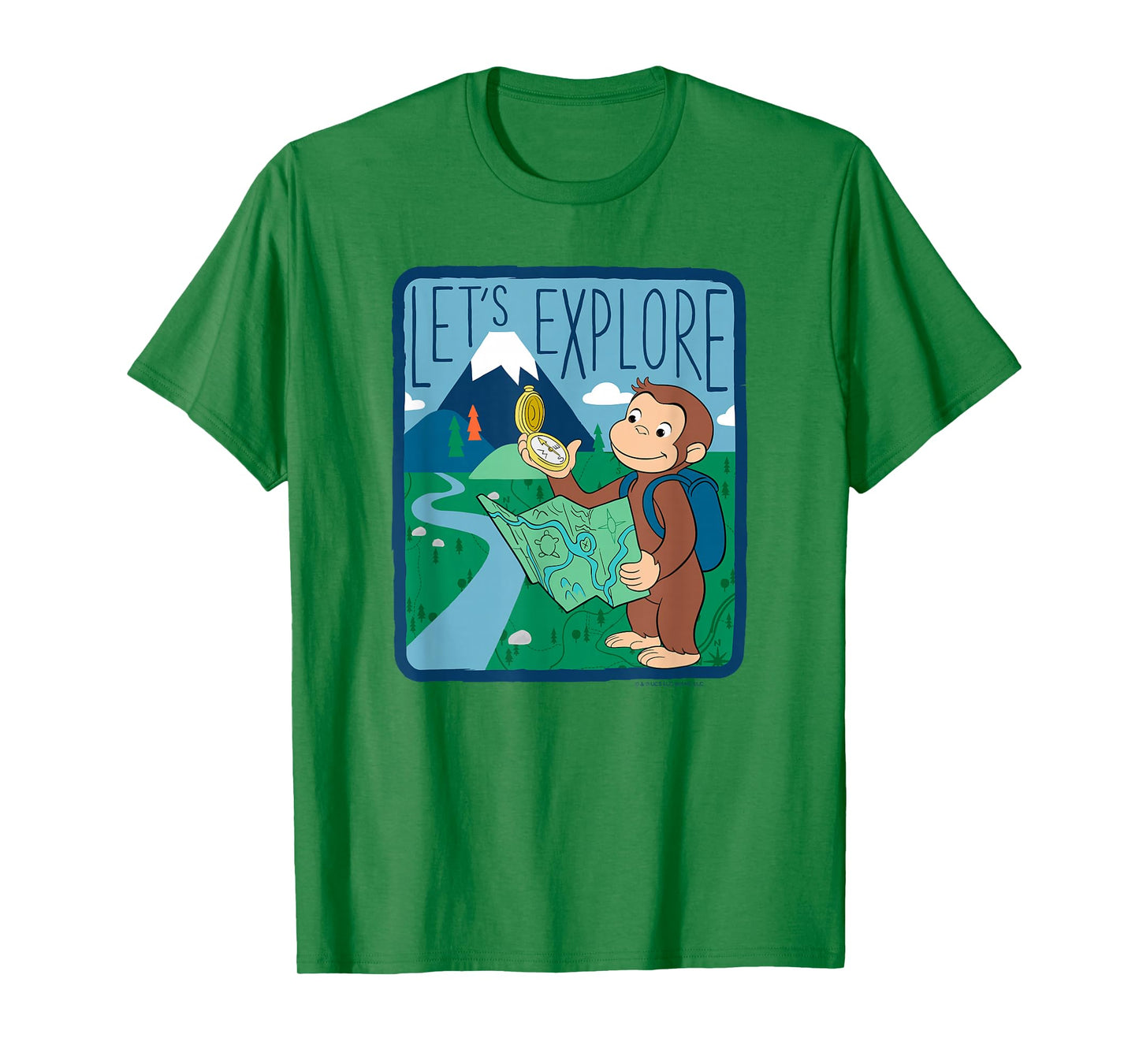 Curious George Let's Explore Outdoor George Map T-Shirt