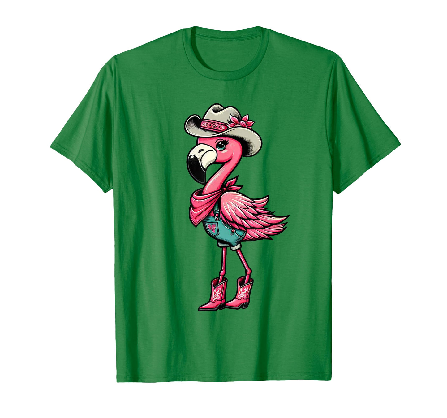 Flamingo Cowgirl Women Girl Cute Flamingo Tropical Birds T-Shirt