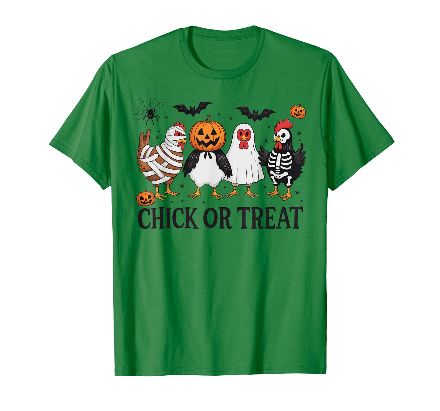 Chick Or Treat Funny Halloween Chicken Lover Witch Pumpkin T-Shirt