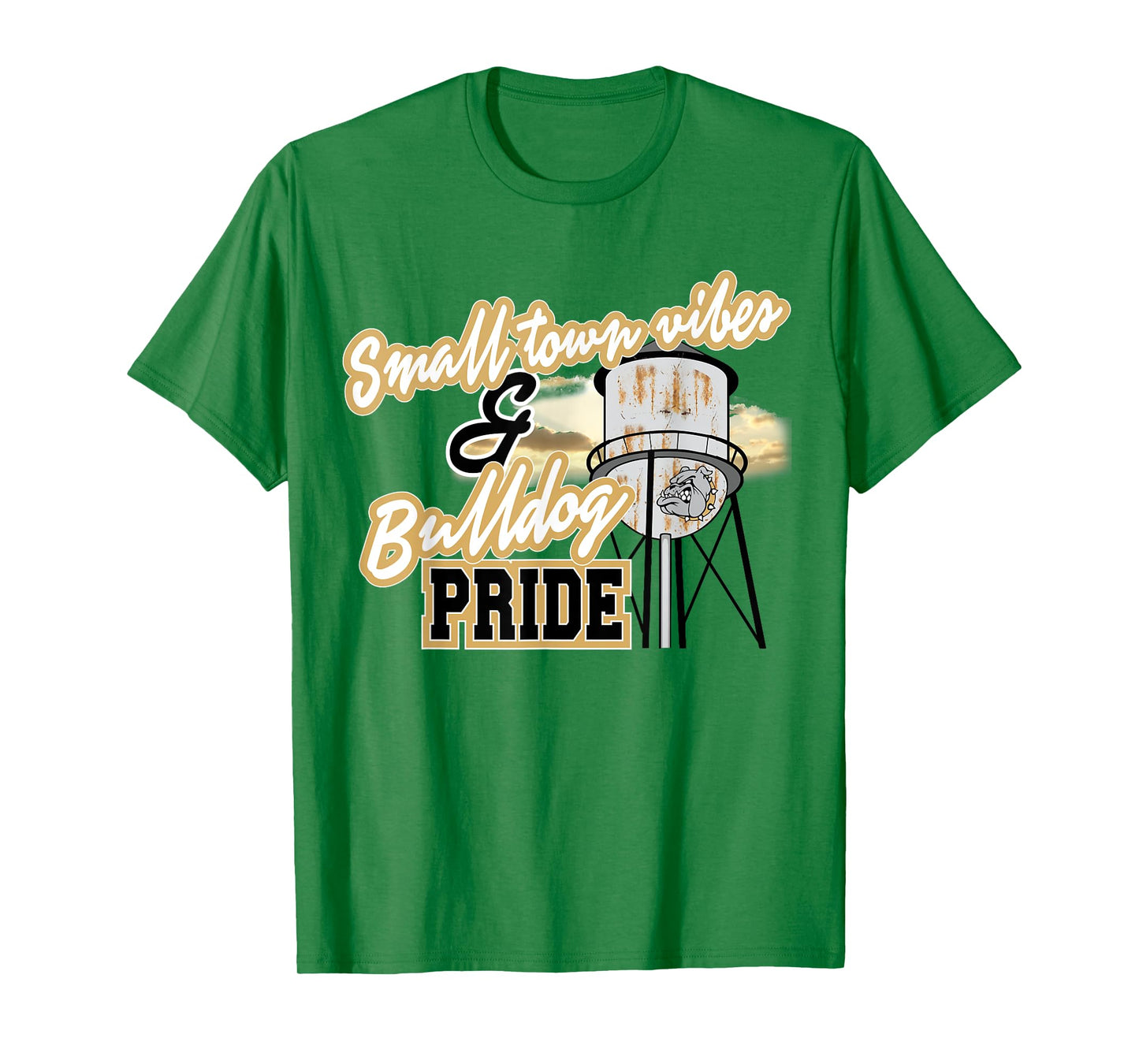 Small Town Vibes Bulldog Pride Gold Bulldogs School Spirit T-Shirt