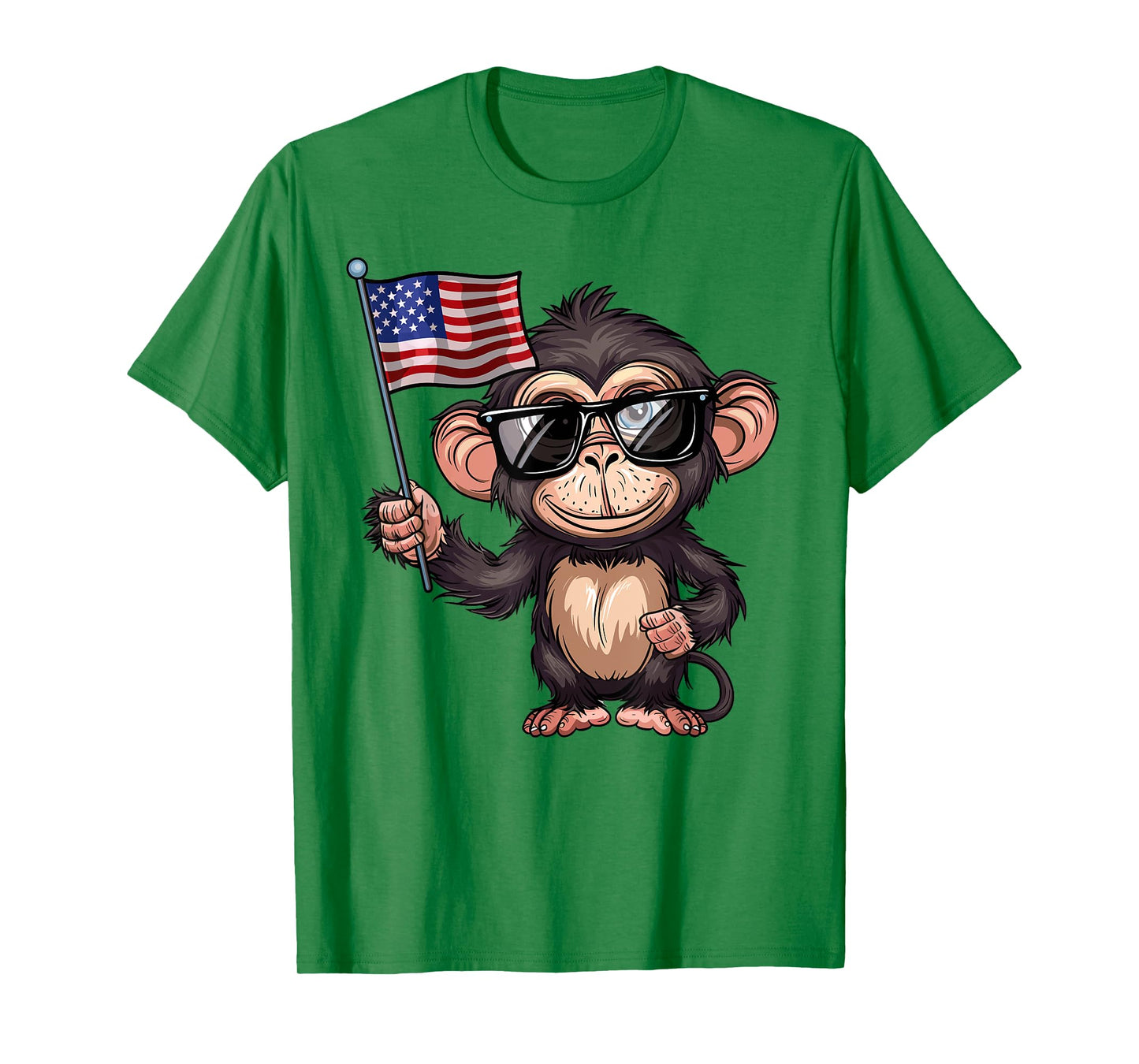 Monkey USA Flag - Funny Monkey Lovers 4th of July T-Shirt