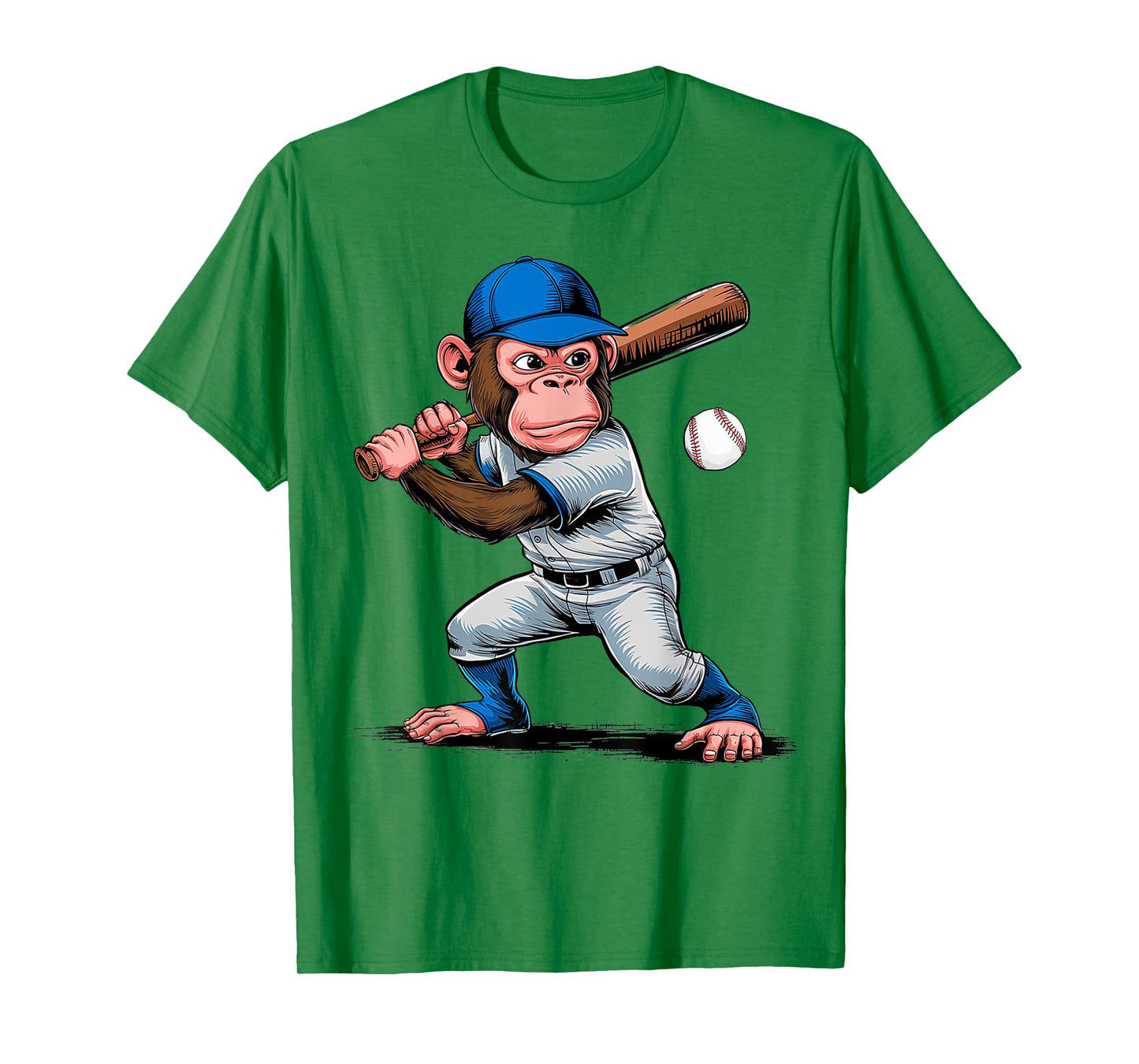 Monkey Baseball Player Monkey Lover Men Women Kids T-Shirt