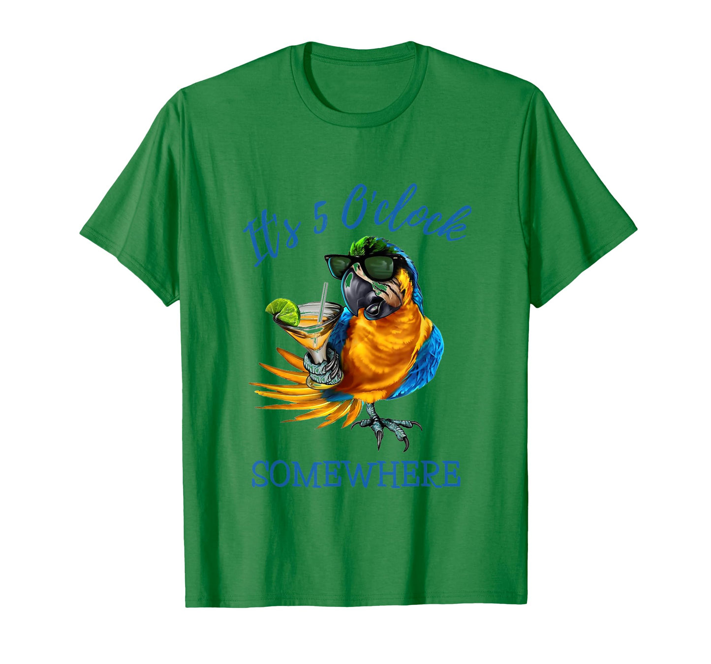 It's 5 O'clock Somewhere Drinking Parrot T-Shirt