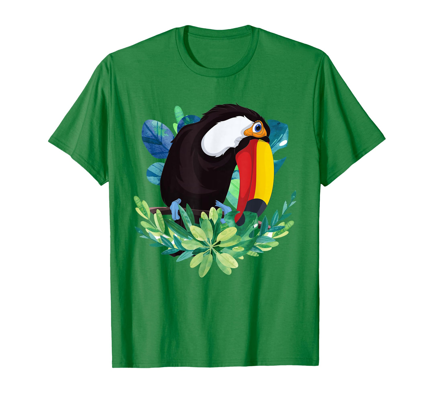 Tropical Flowers Exotic Bird Animal Lover Floral Toucan T-Shirt