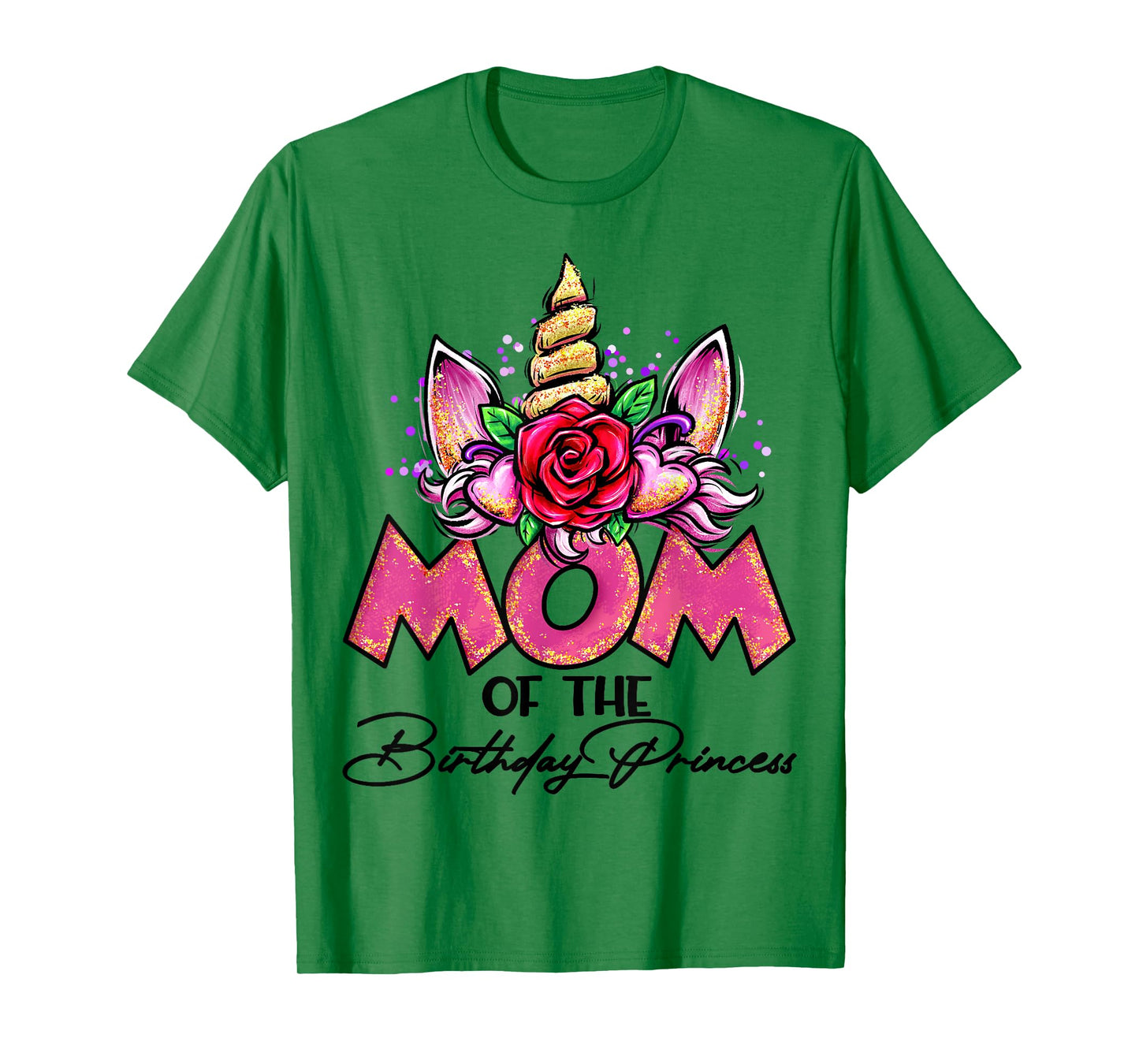Mom of the Birthday Princess Unicorn Matching Family Mommy T-Shirt