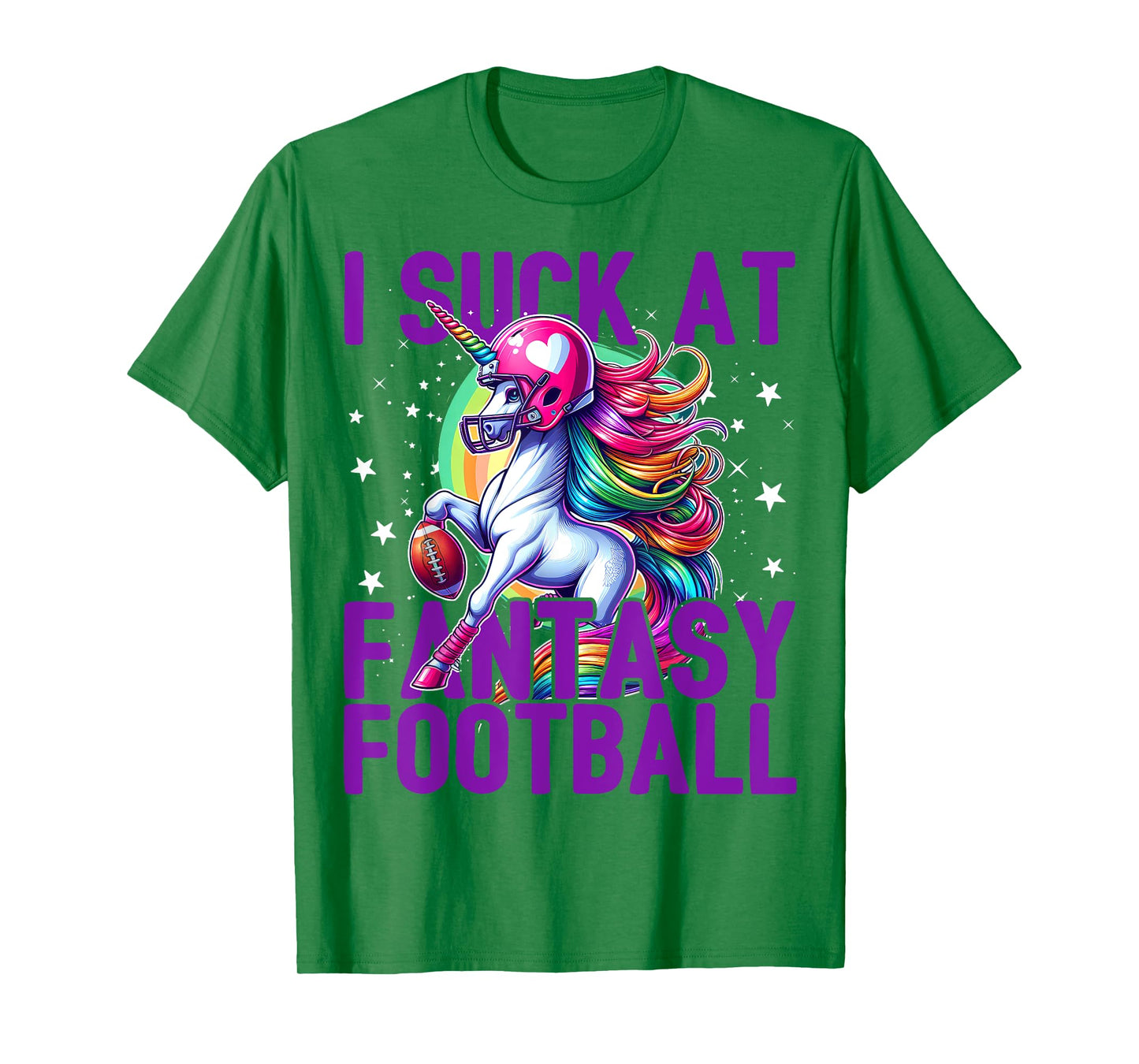 I Suck at Fantasy Football Unicorn Rainbow Loser Men T-Shirt