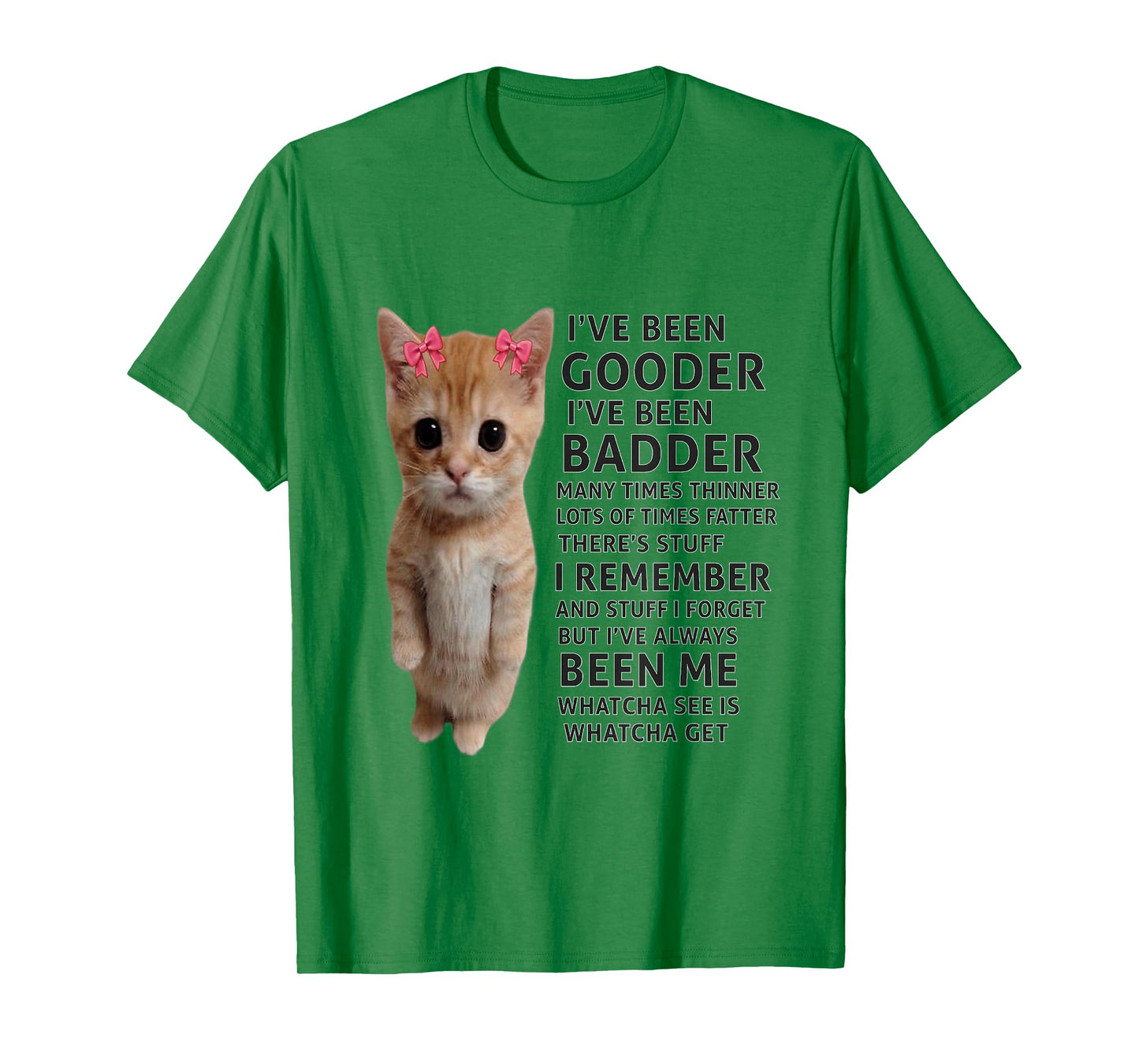 I've Been Gooder I've Been Badder Many Times Thinner cat T-Shirt