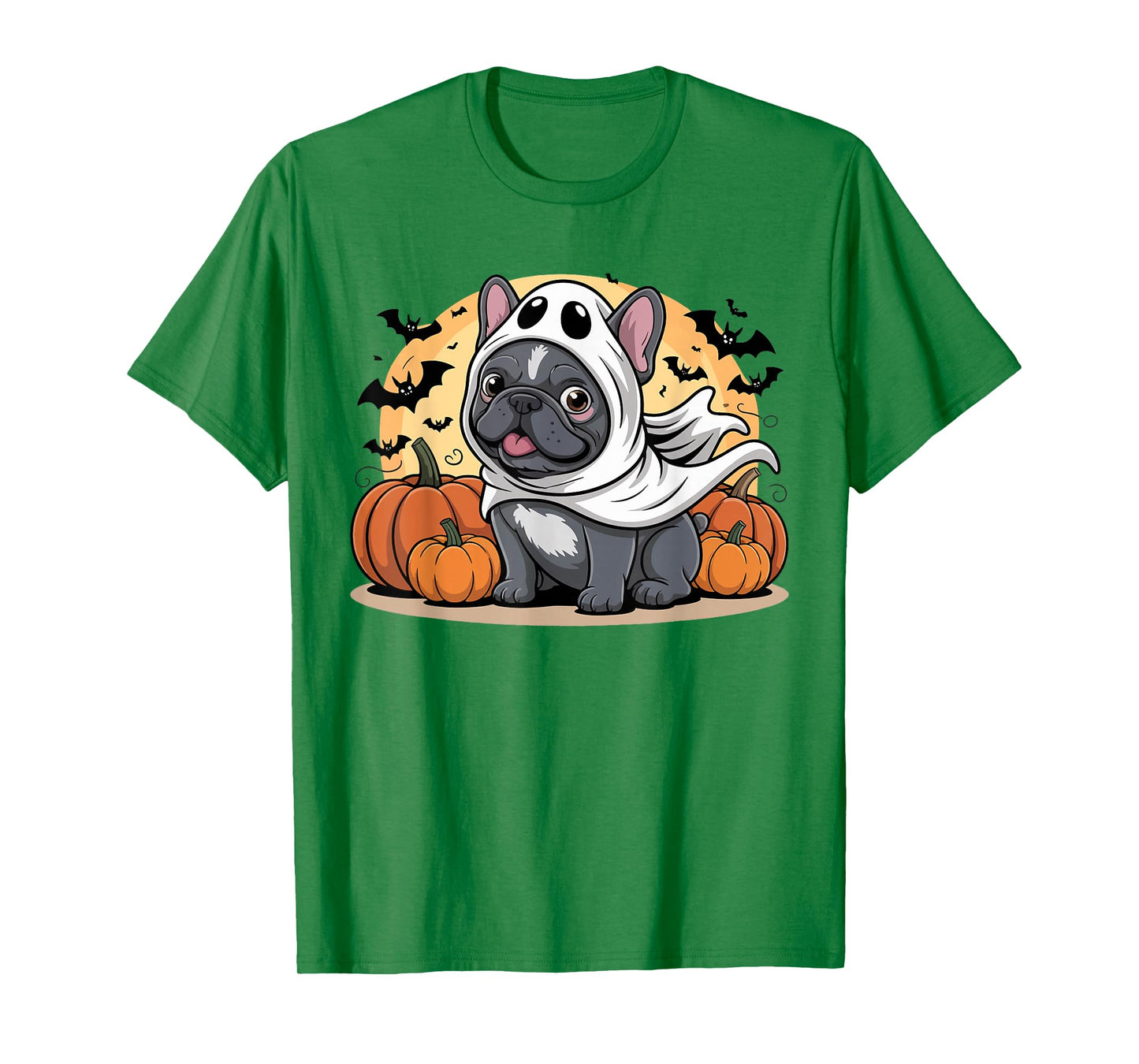 Cute French Bulldog Halloween Costume Frenchie Dog Ghost Kid T-Shirt