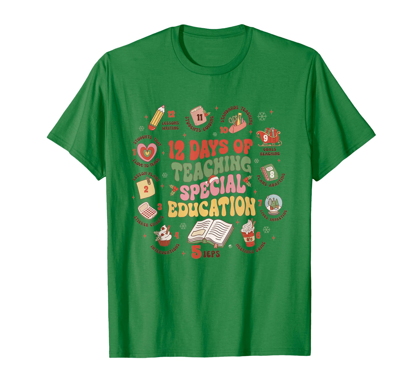 12 Days Of Teaching Special Education Christmas Sped Teacher T-Shirt