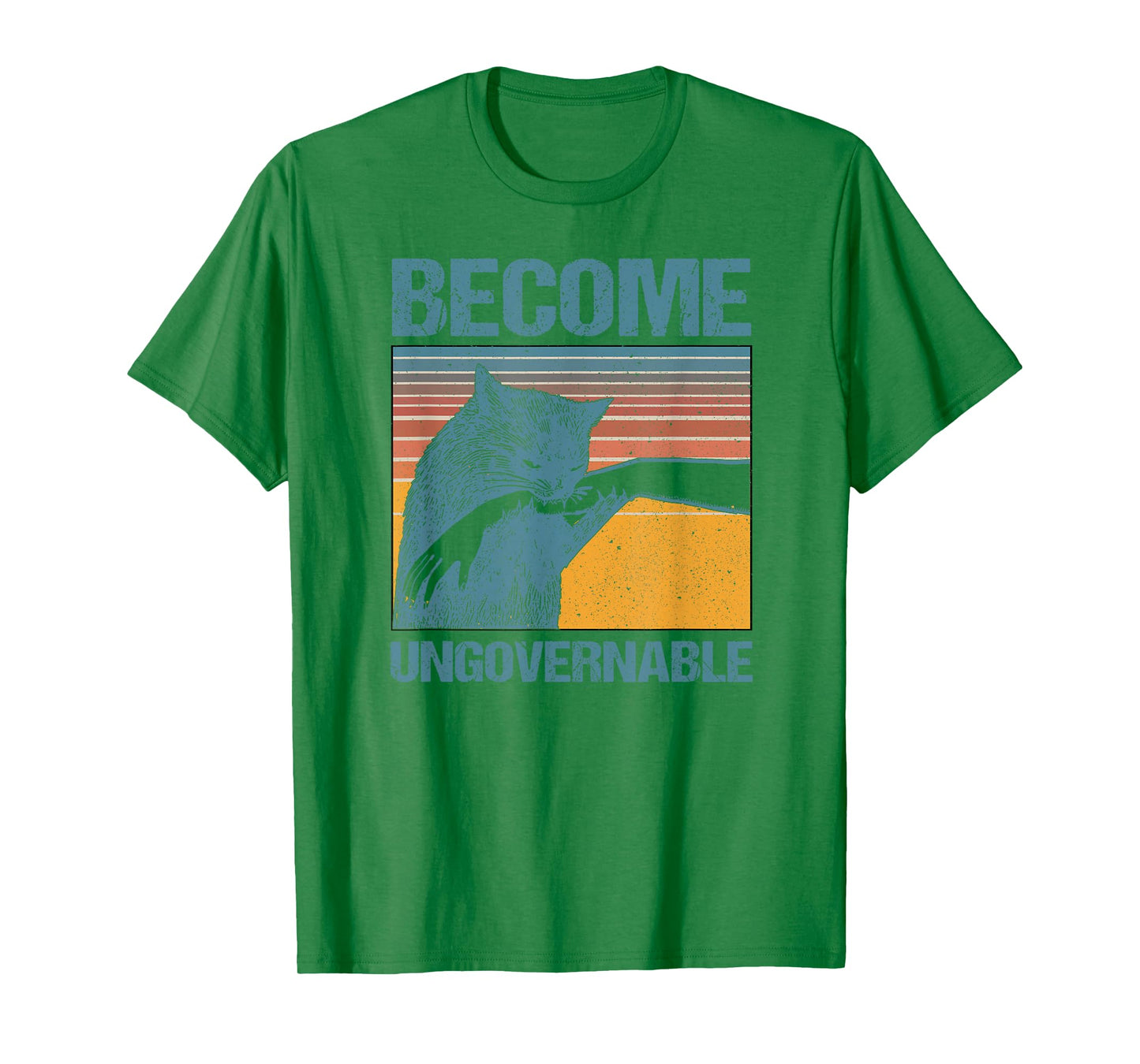 Become Ungovernable - Black Cat Biting Hand Funny Meme T-Shirt
