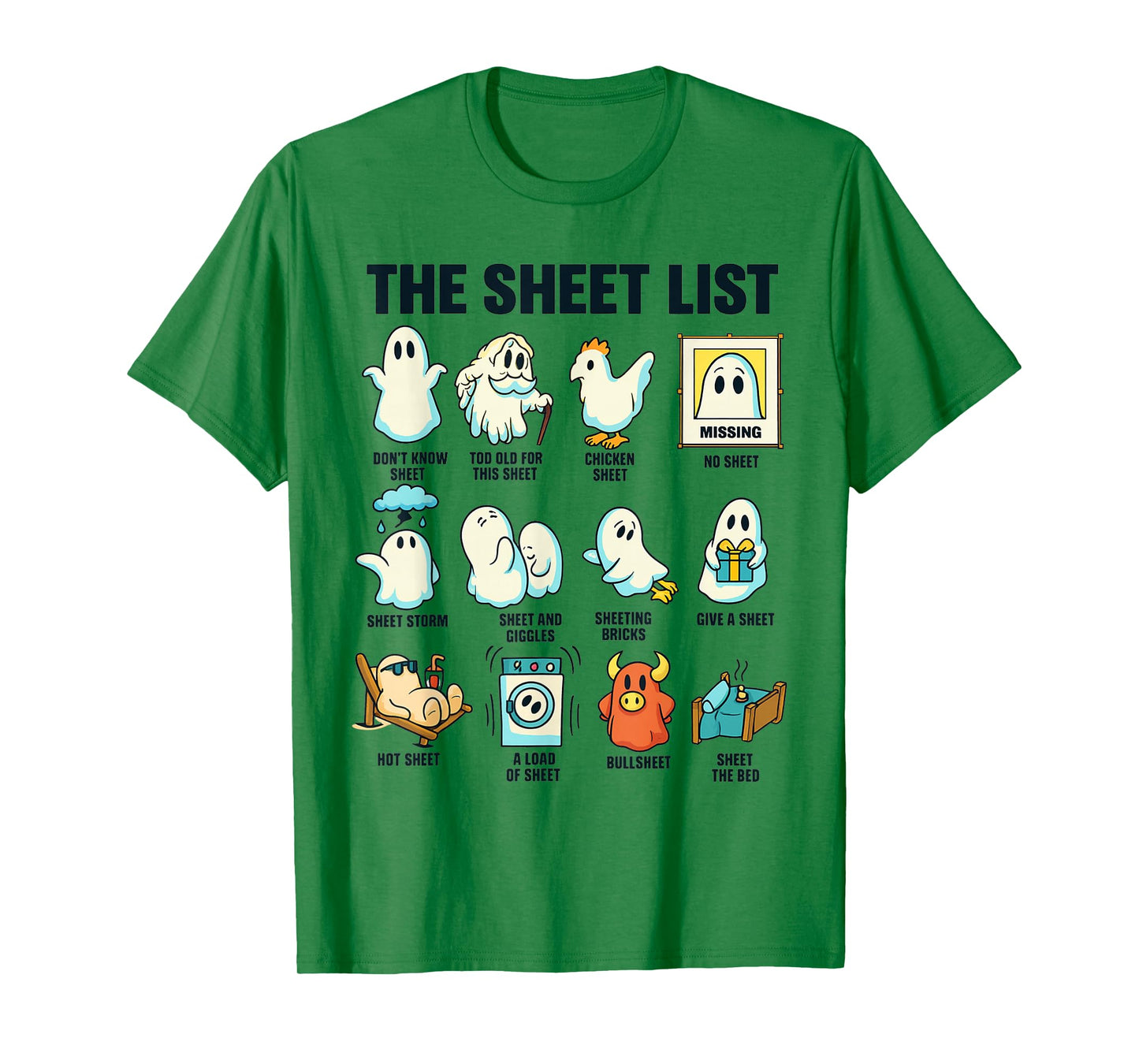 The Sheet List Funny Ghost Halloween Costume Tee T-Shirt