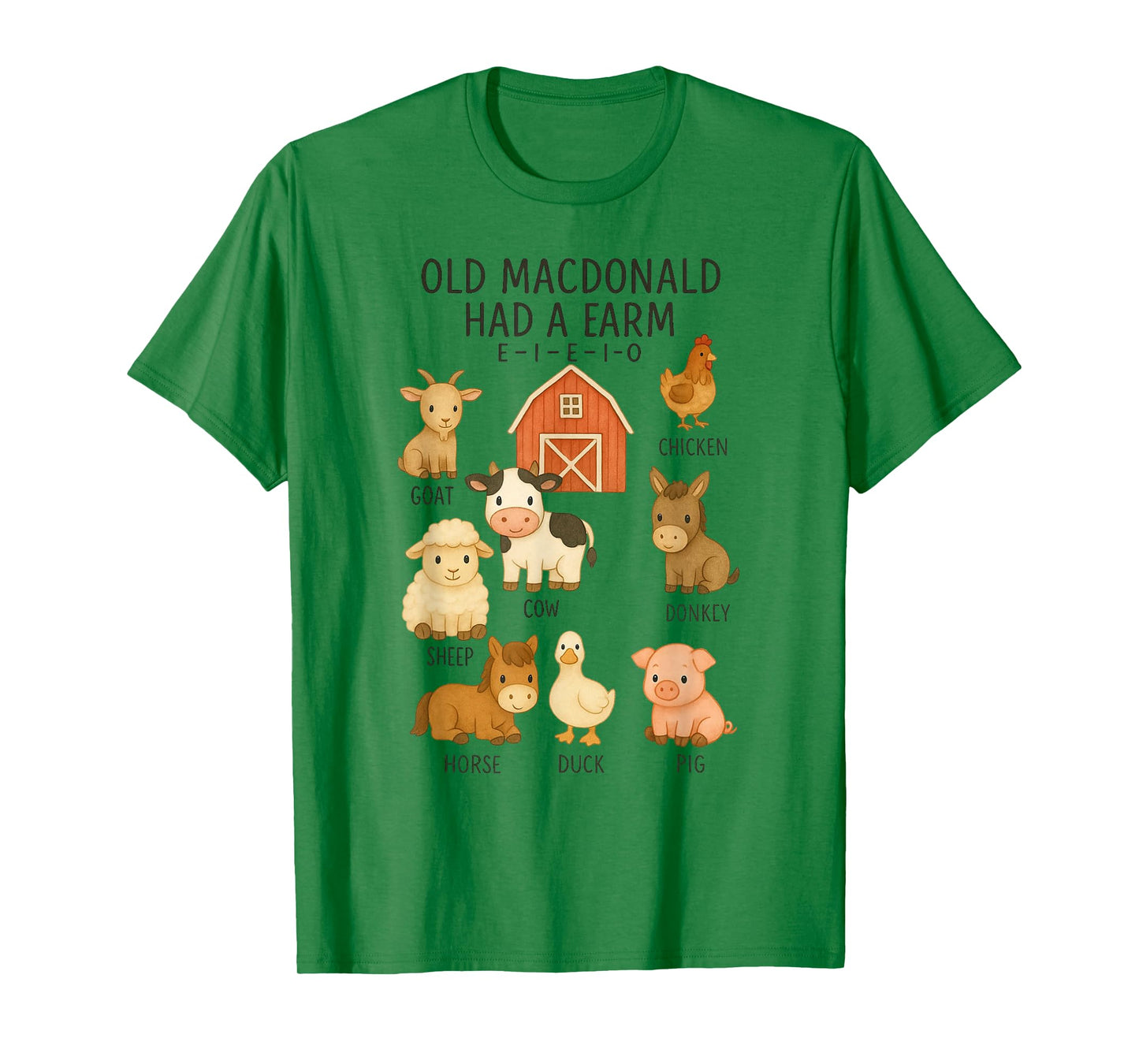 Toddler Kids Old Macdonald Had a Farm E-I-E-I-O Nursery Song T-Shirt