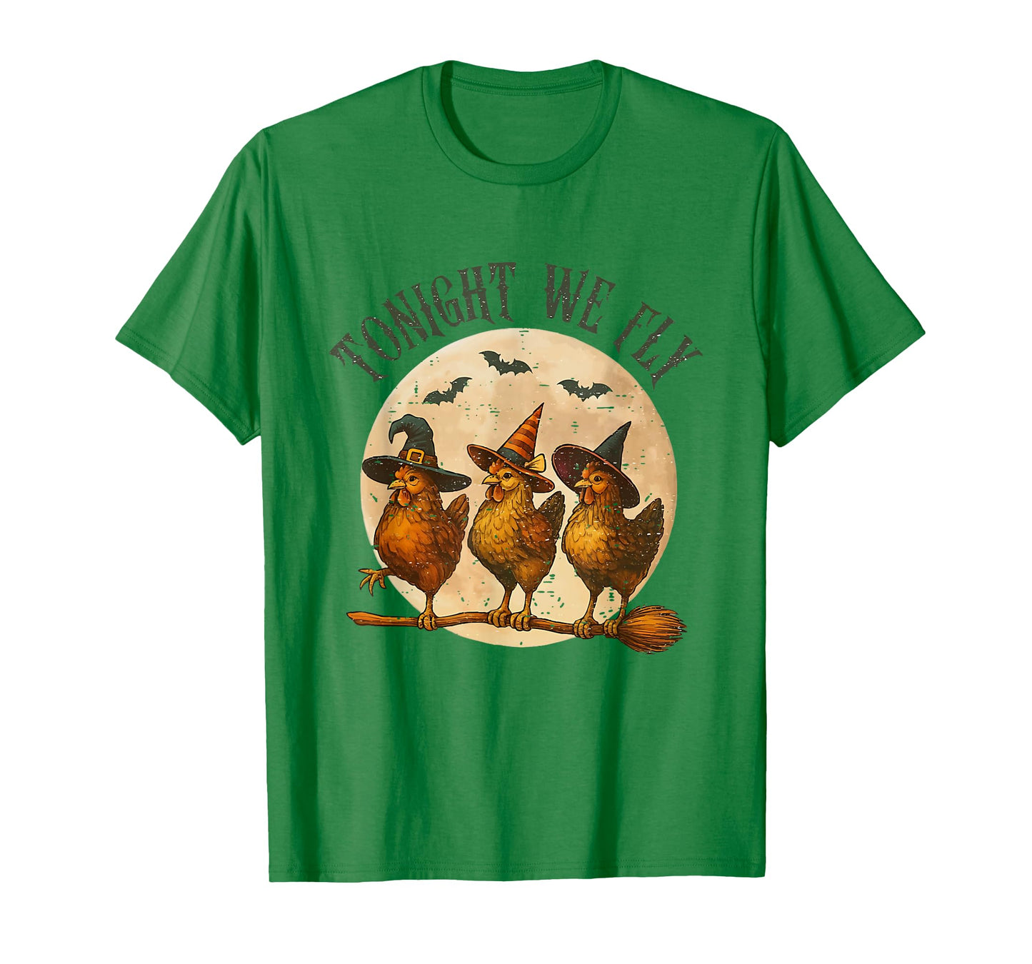 Tonight We Fly Spooky Chicken Witch Halloween Farm Animal T-Shirt