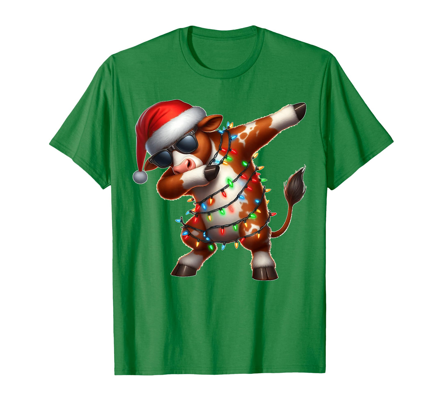 Dabbing Hereford Cattle Farmer Sunglasses Christmas Xmas T-Shirt