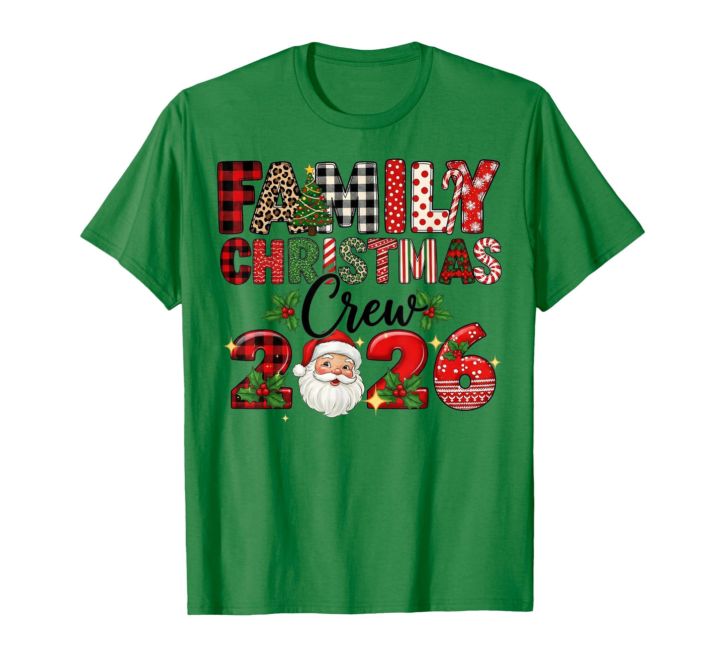 Retro Family Christmas Crew 2026 Squad Family Matching Xmas T-Shirt
