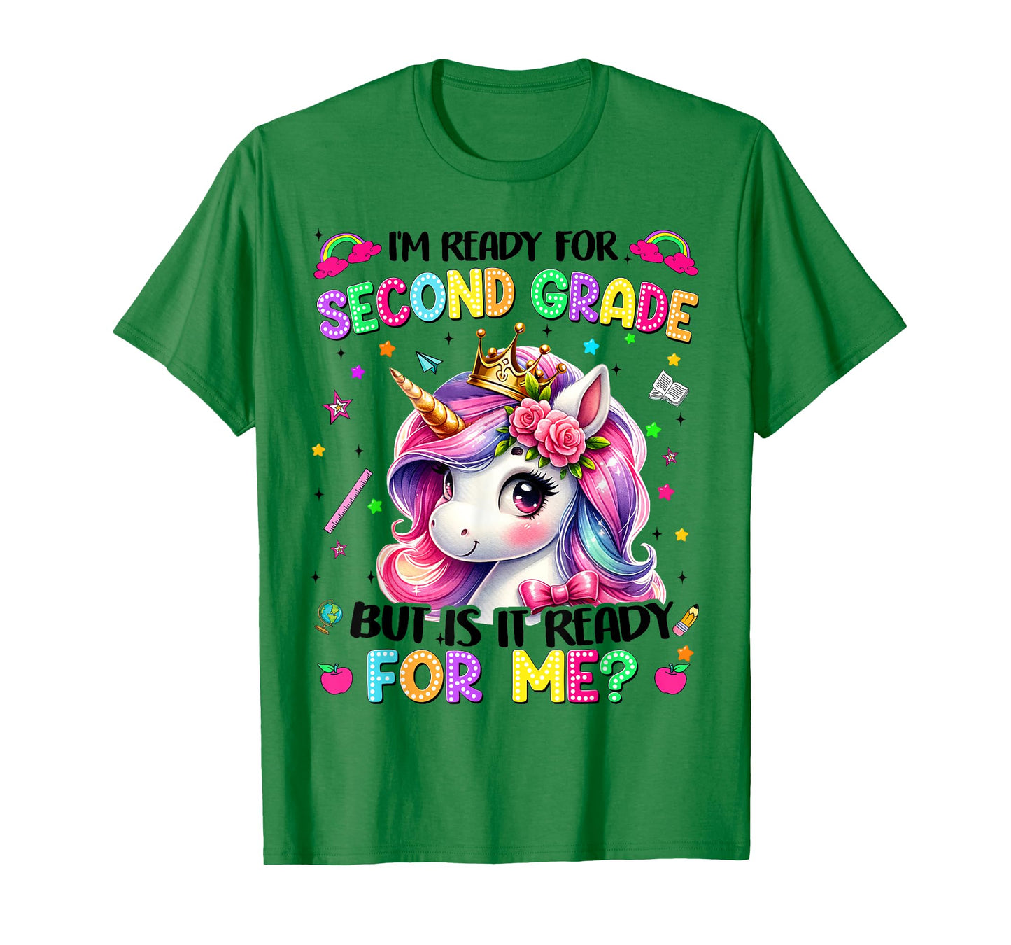 Im Ready For Second Grade Unicorn First Day Of School Girls T-Shirt