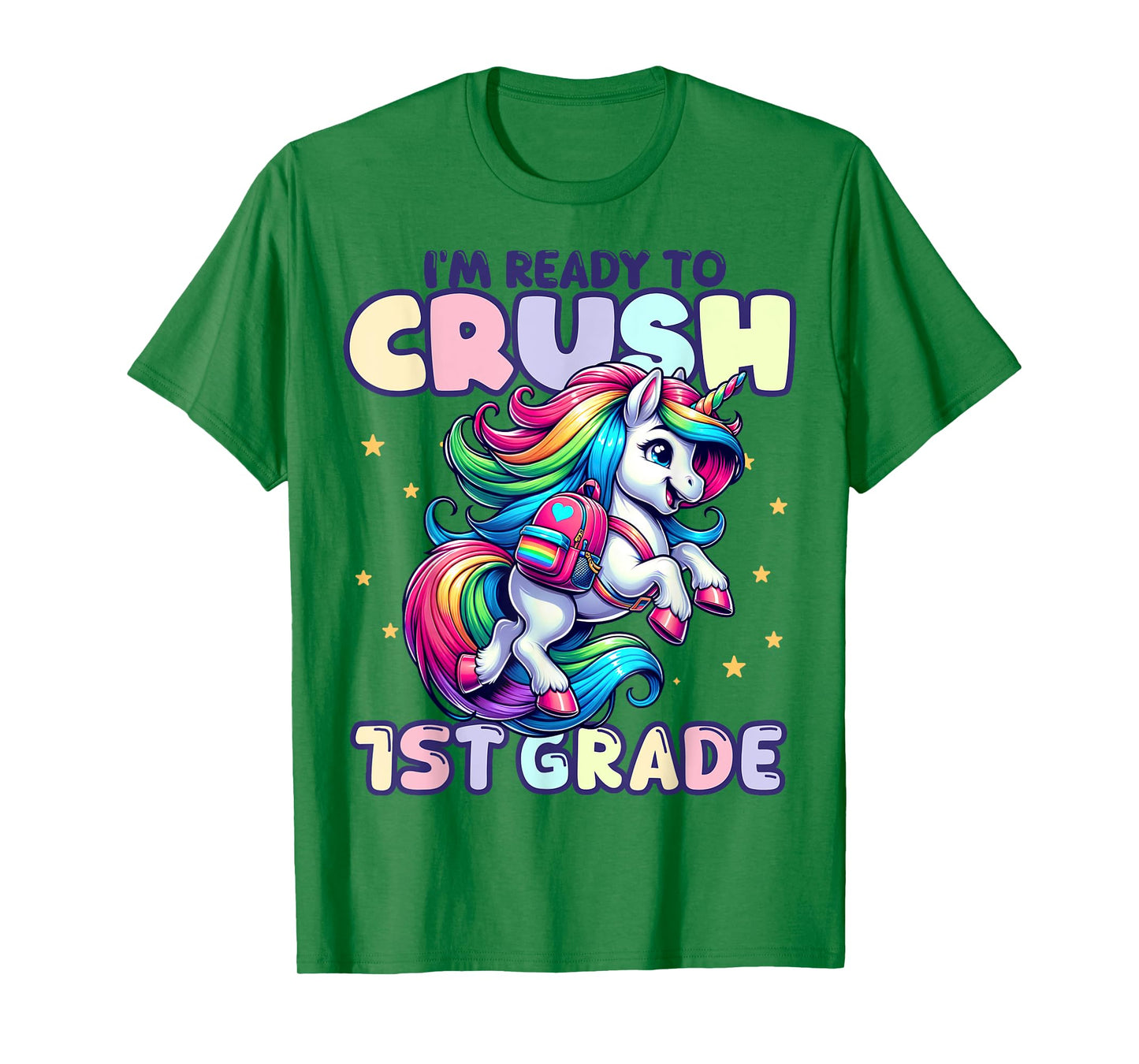 Crush 1st Grade Girls Back to School Unicorn First Day Cute T-Shirt