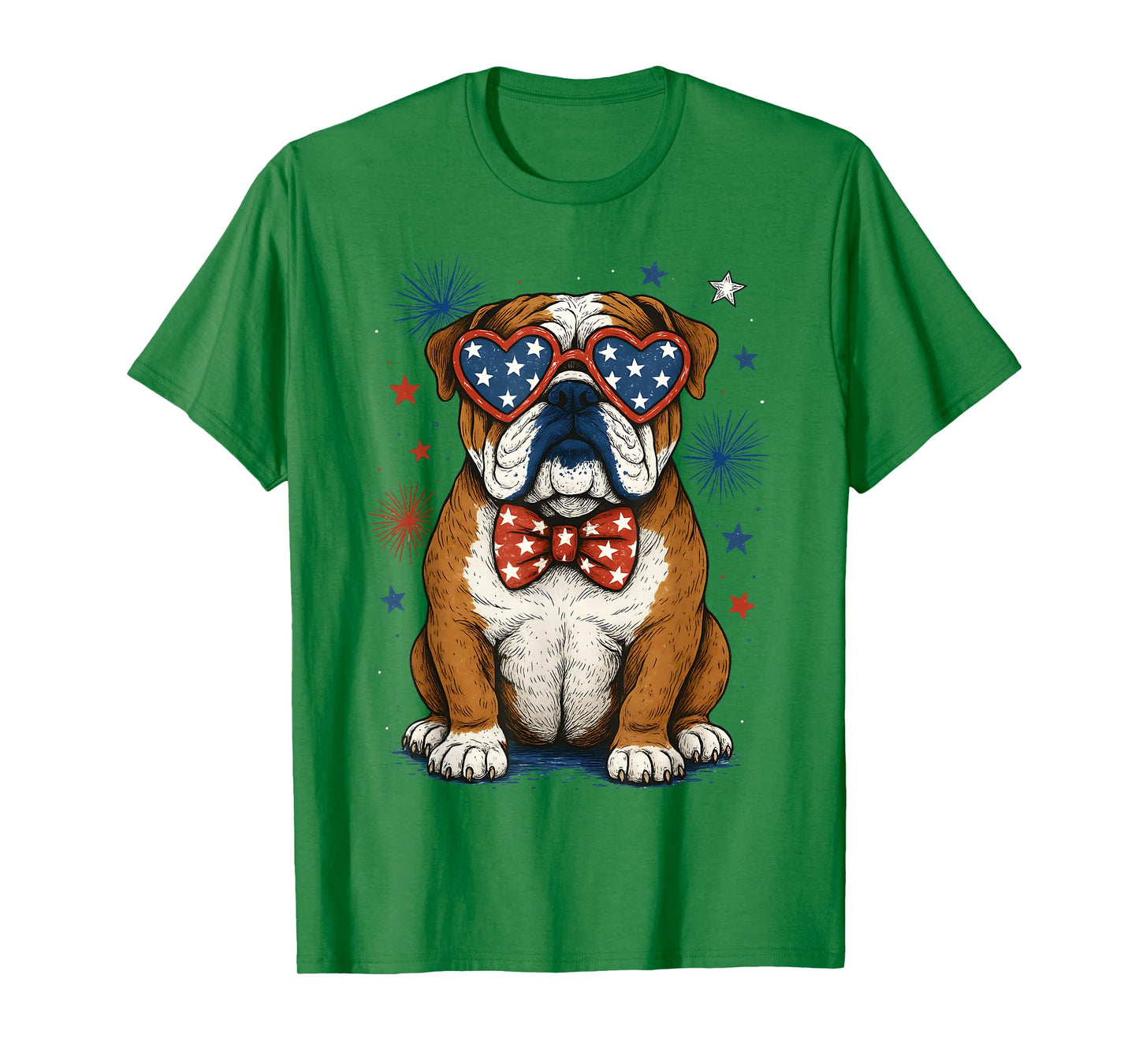 USA Flag Retro English Bulldog 4th Of July Merica Men Women T-Shirt