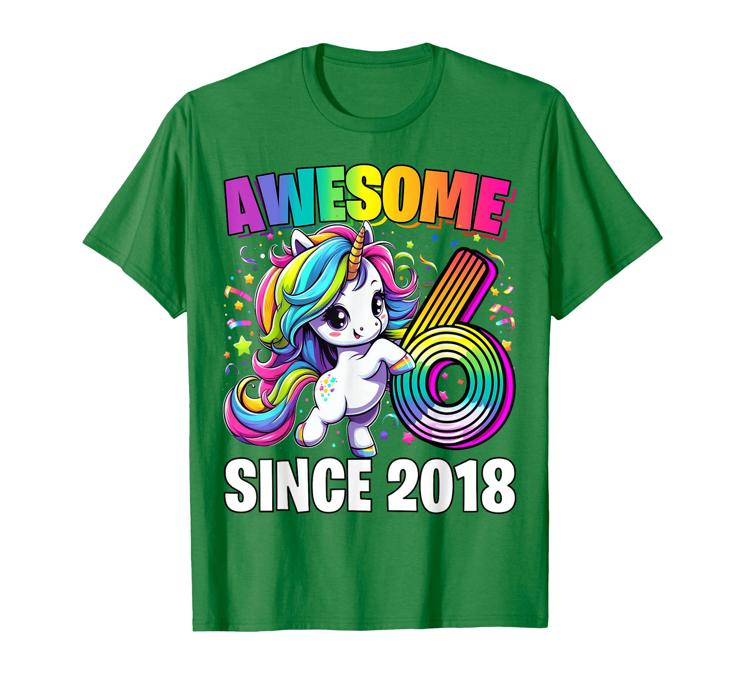 Unicorn 6th Birthday 6 Year Old Unicorn Party Girls Outfit T-Shirt