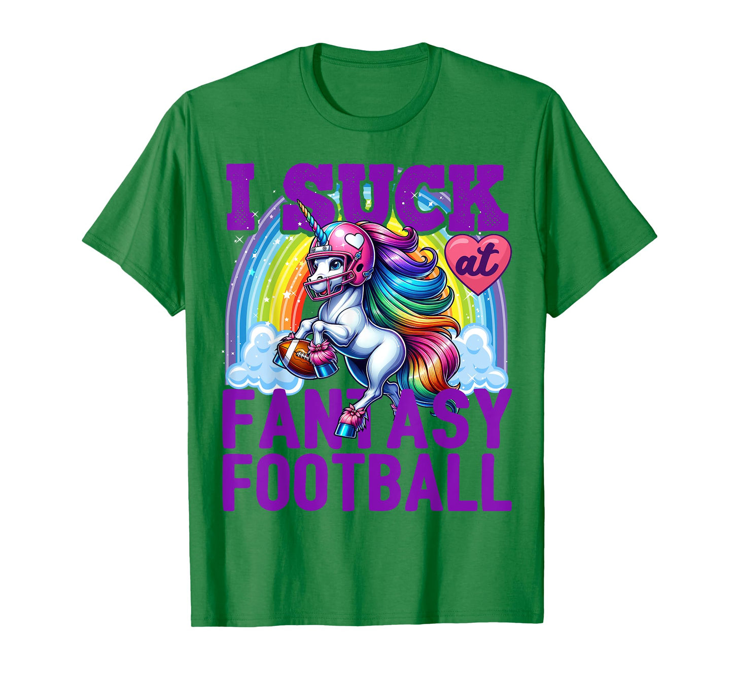 I Suck at Fantasy Football Unicorn Rainbow Loser Men T-Shirt