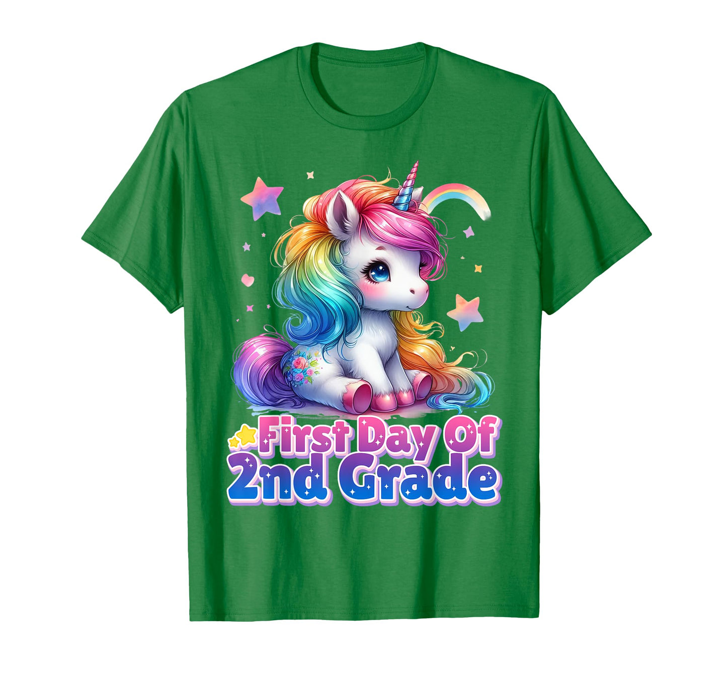 First Day Of 2nd Grade Unicorn Back To School Girls Kids T-Shirt