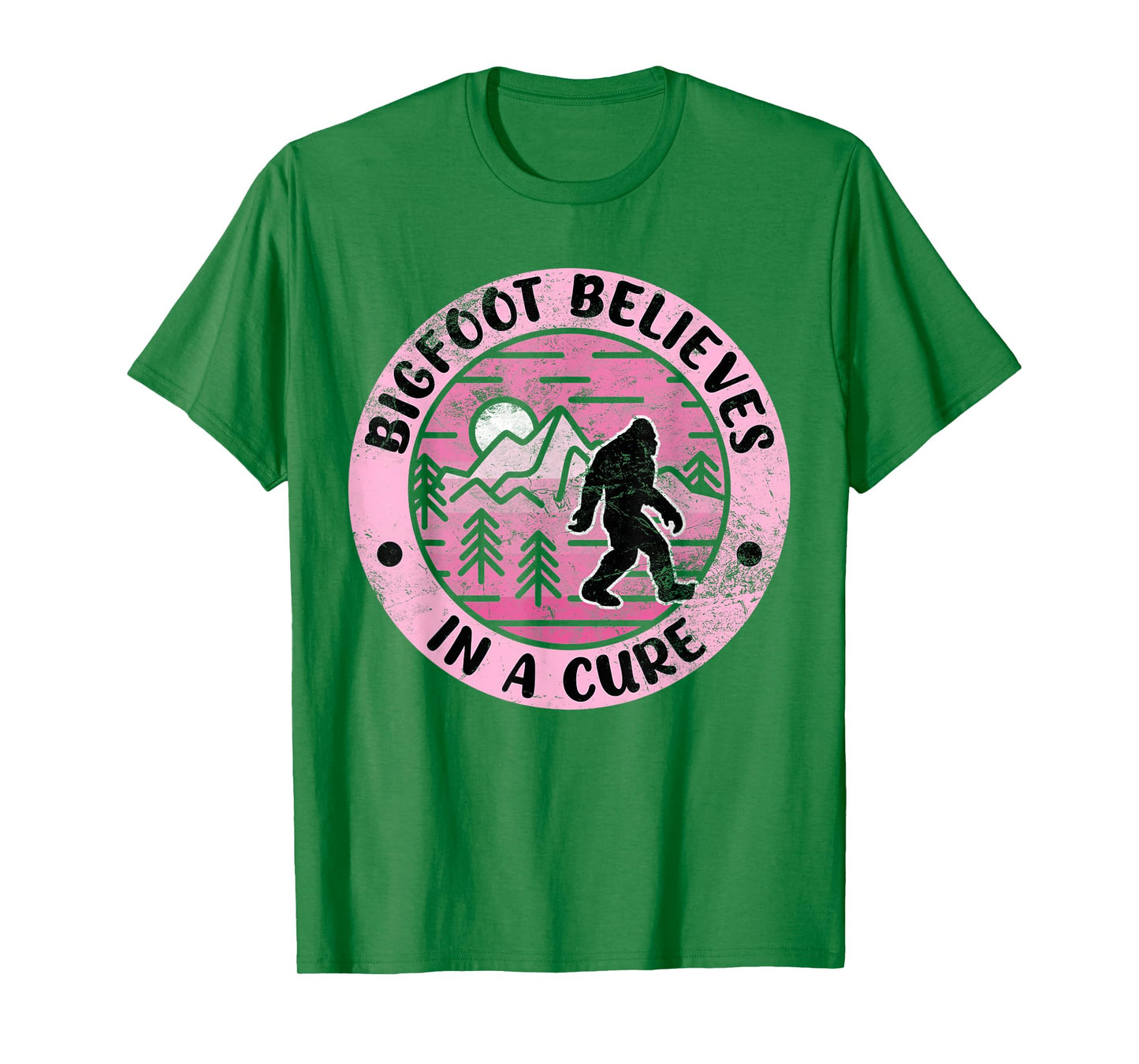 Sasquatch Pink Ribbon Bigfoot Womens Breast Cancer Awareness T-Shirt