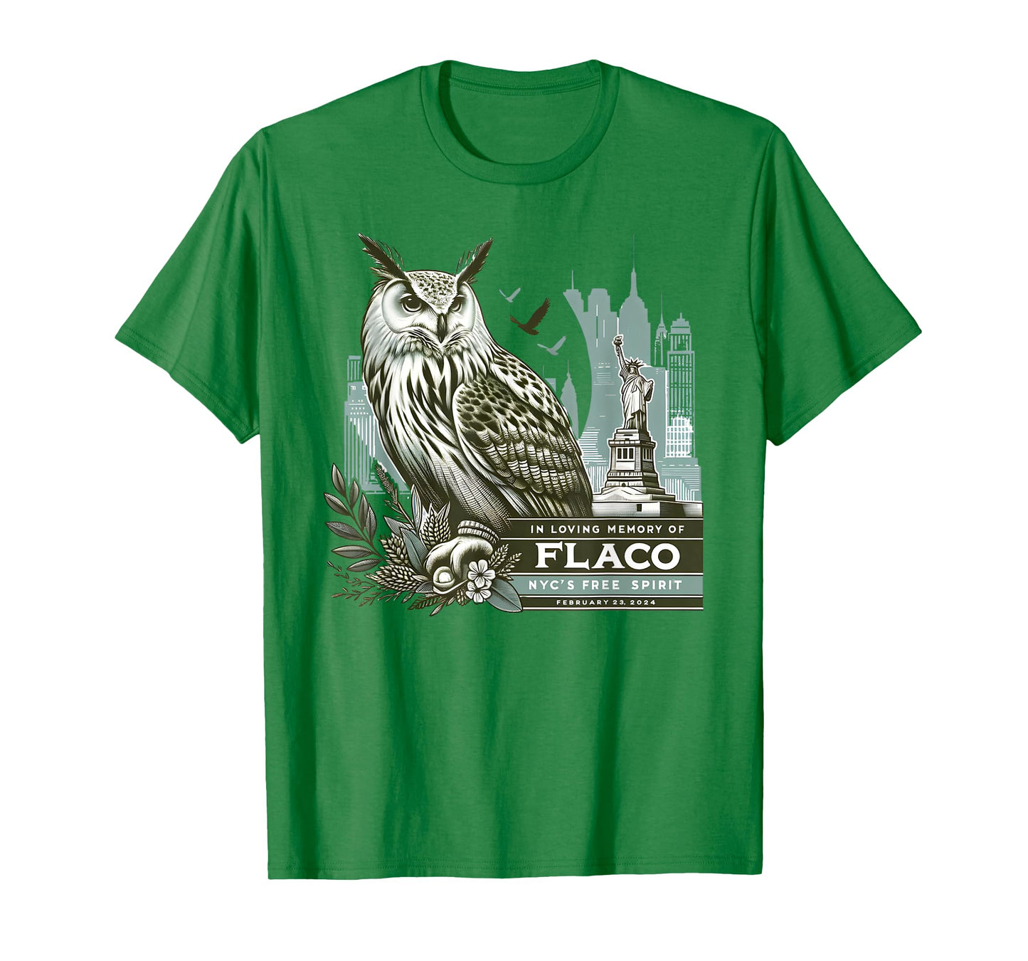 Flaco New York City's Free Spirit Tribute Eurasian Eagle Owl T-Shirt