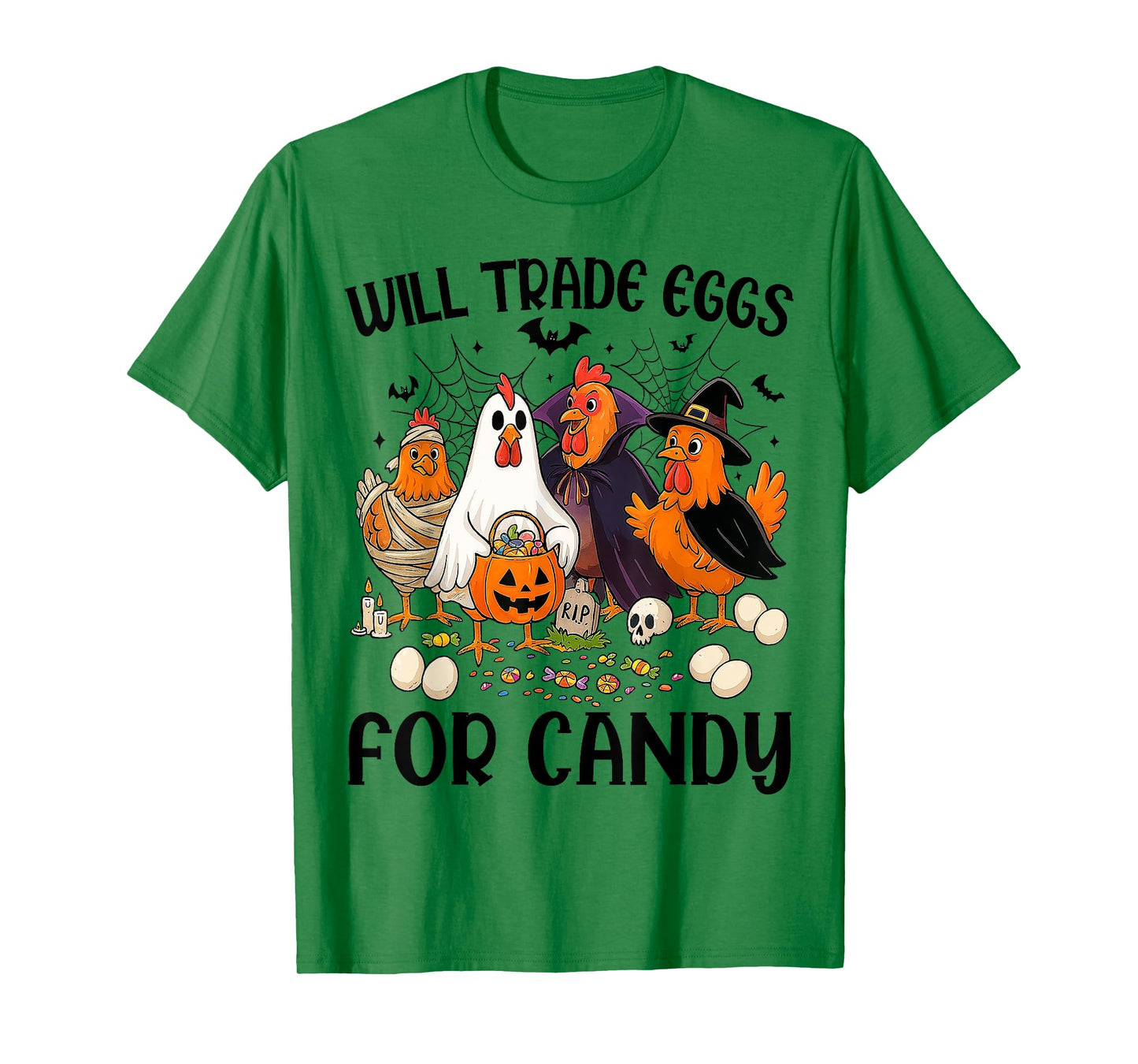Funny Halloween Chicken Ghost Witch Candy Trick or Treat T-Shirt