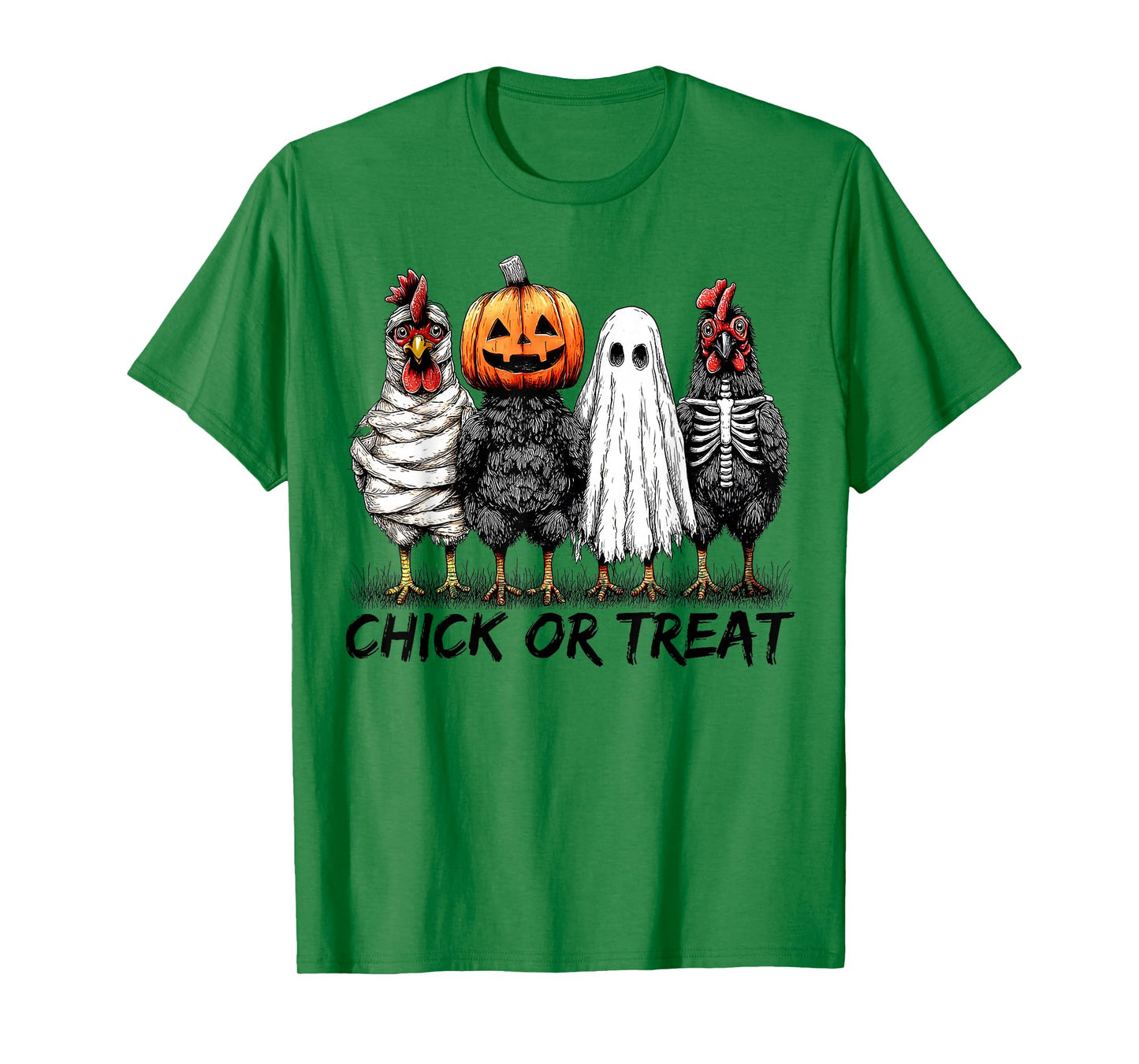 Chick Or Treat Halloween Pumpkin Ghost Spooky Funny Chicken T-Shirt