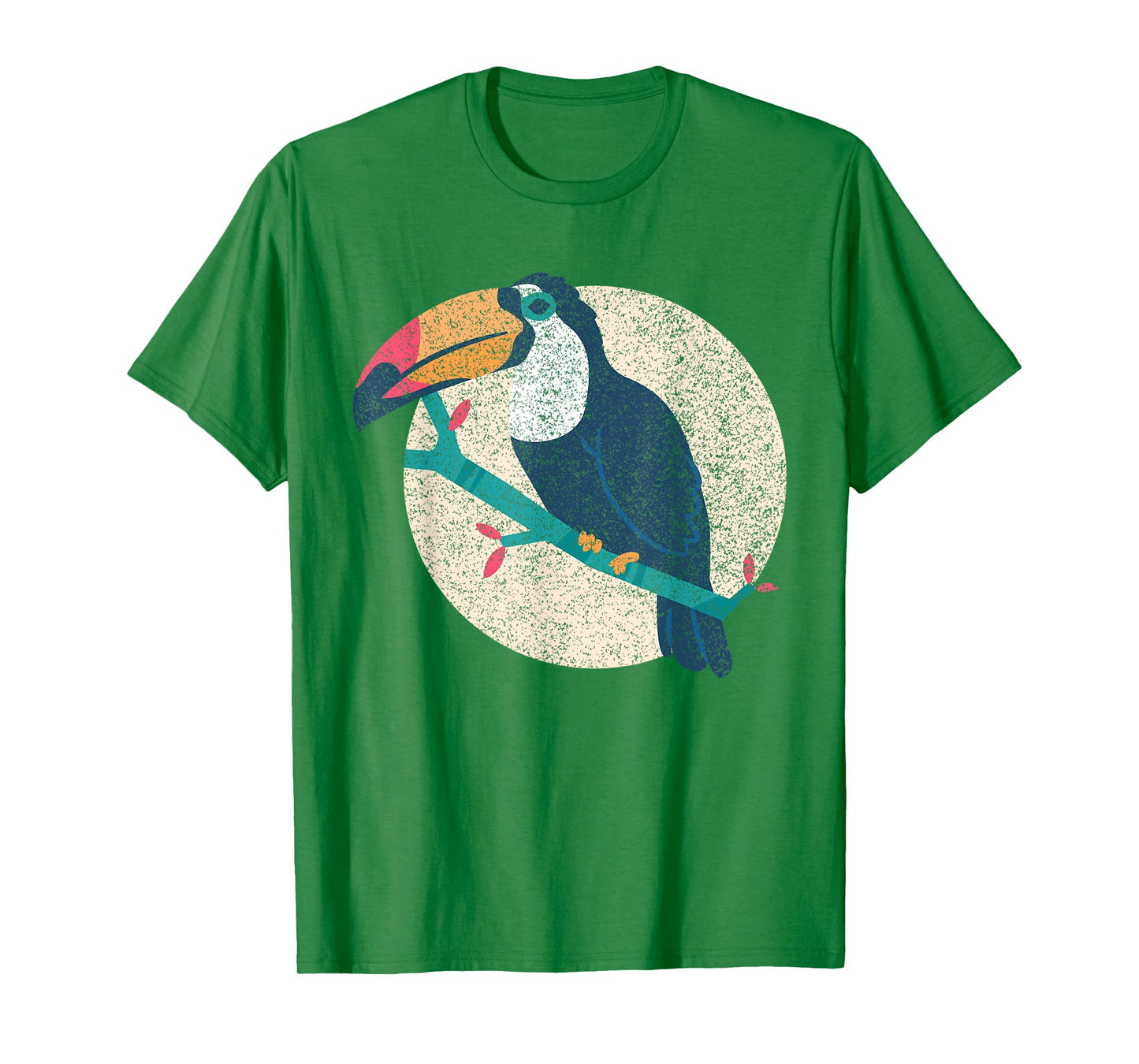 Cool Vintage Distressed Animal T-Shirts Co. - Vintage Distressed Style Toucan T-Shirt - Unisex-Adults - Grey - Small - Short Sleeve - Classic Fit - Cotton 50%, Polyester 50%